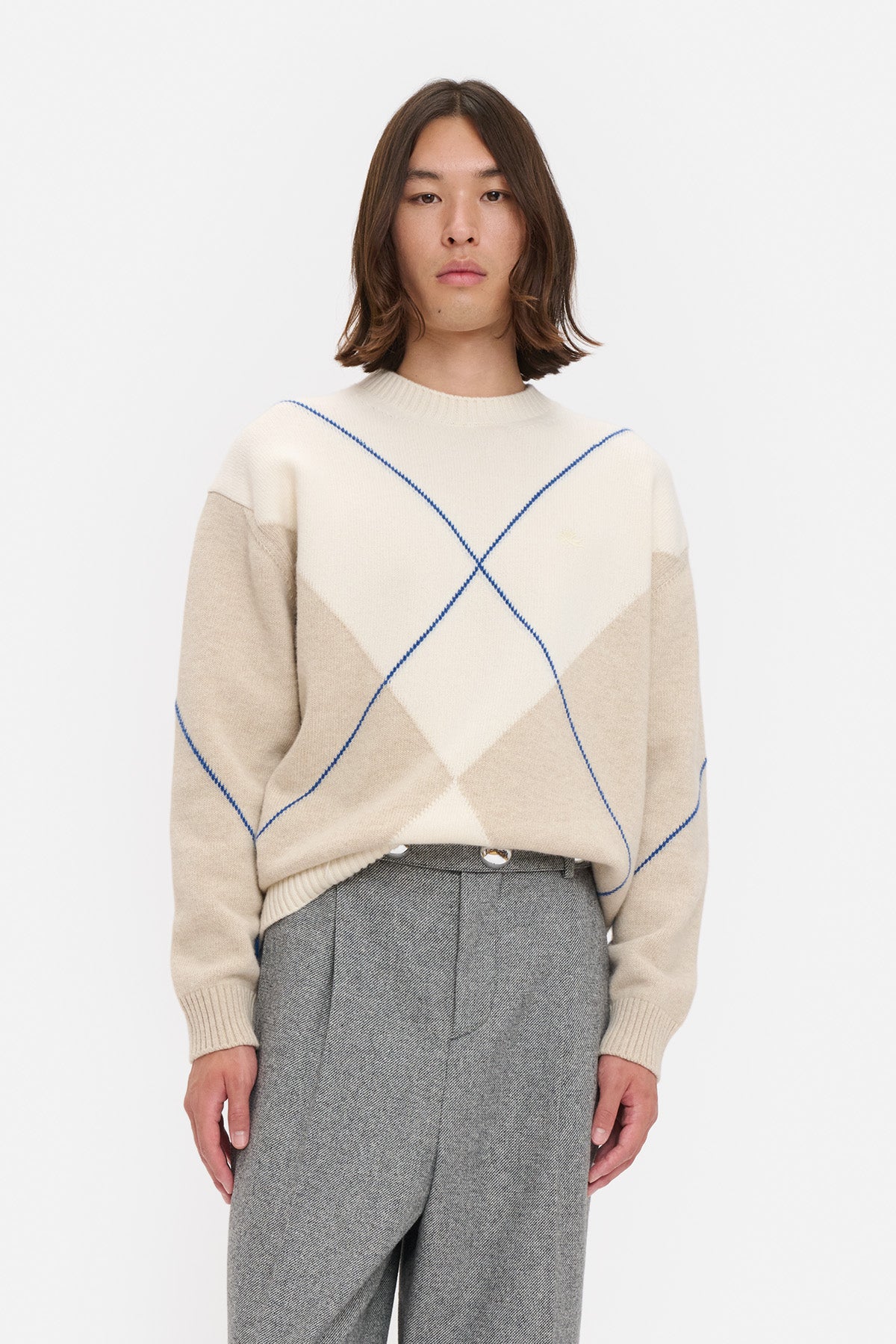 Maglione Argyle Distressed