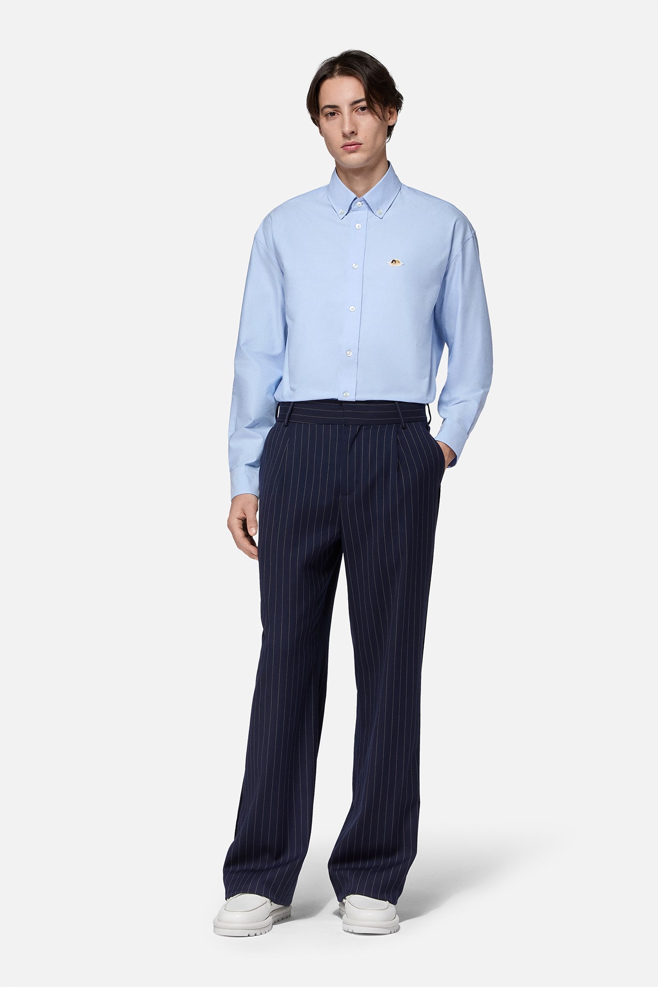 Pinstripe High Waist Trousers
