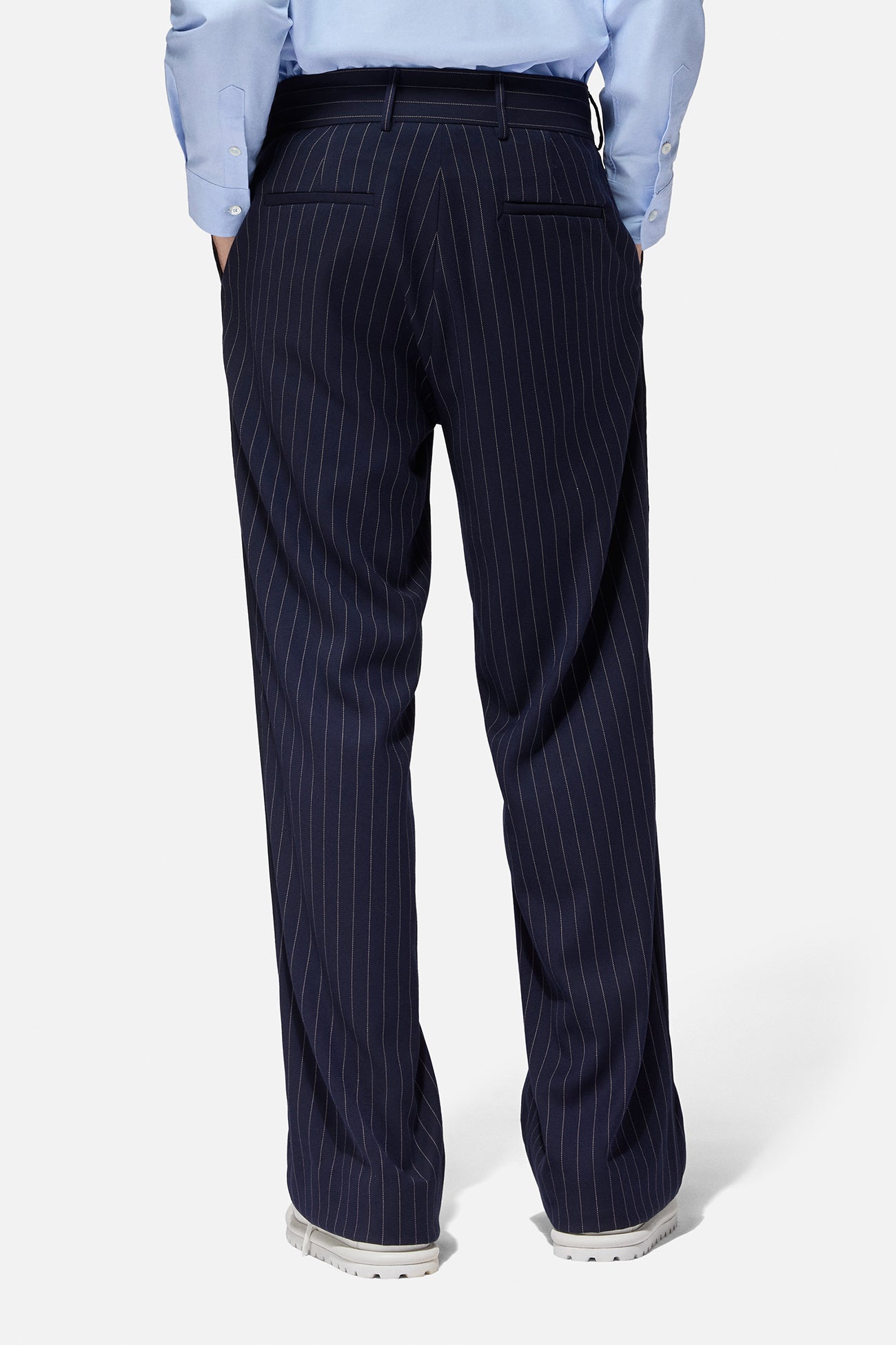 Pinstripe High Waist Trousers