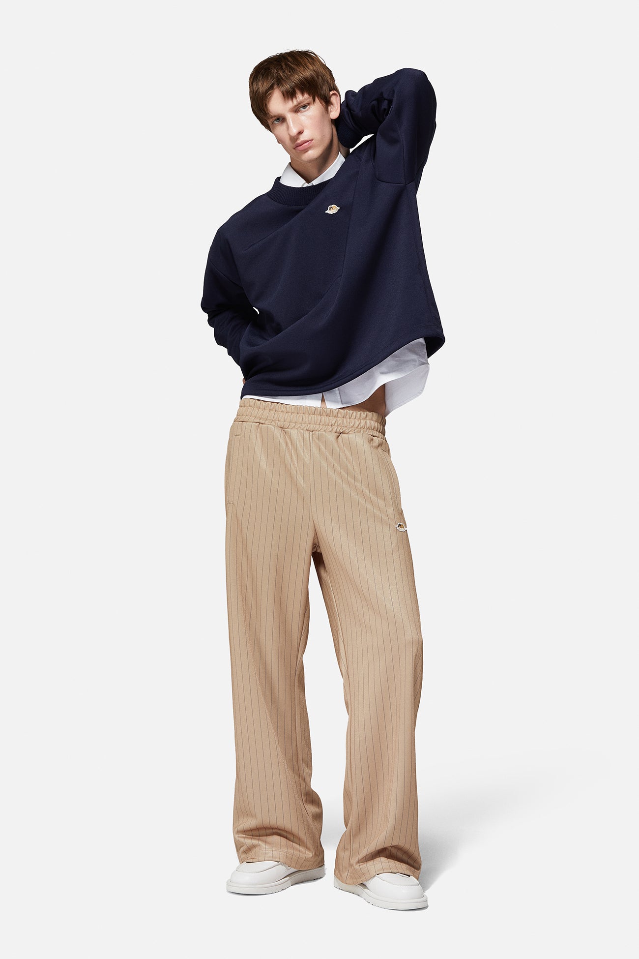 Pinstripe Angels Patch Track Trousers
