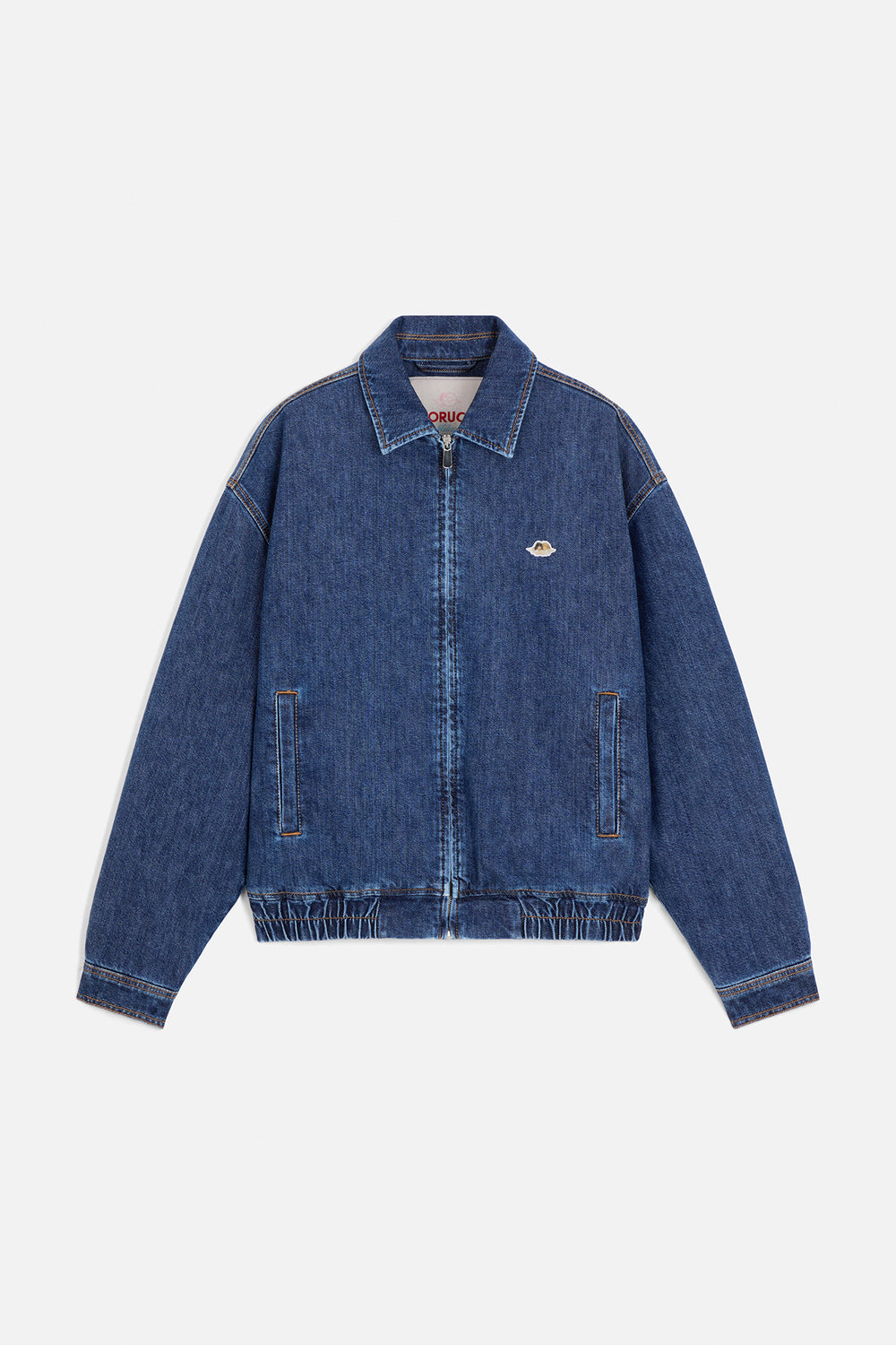 Angels Patch Denim Bomber Jacket