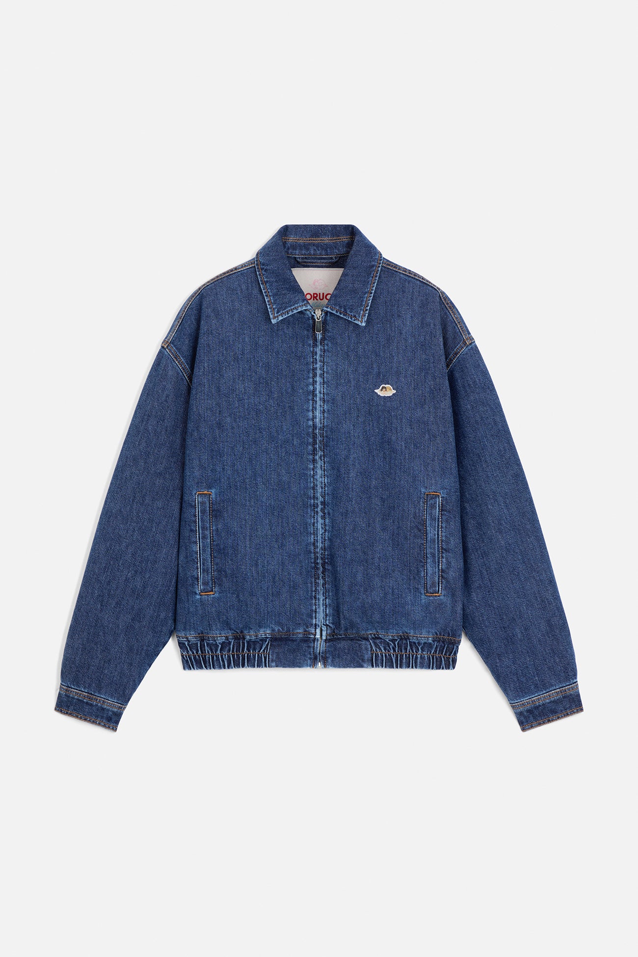 Angels Patch Denim Bomber Jacket