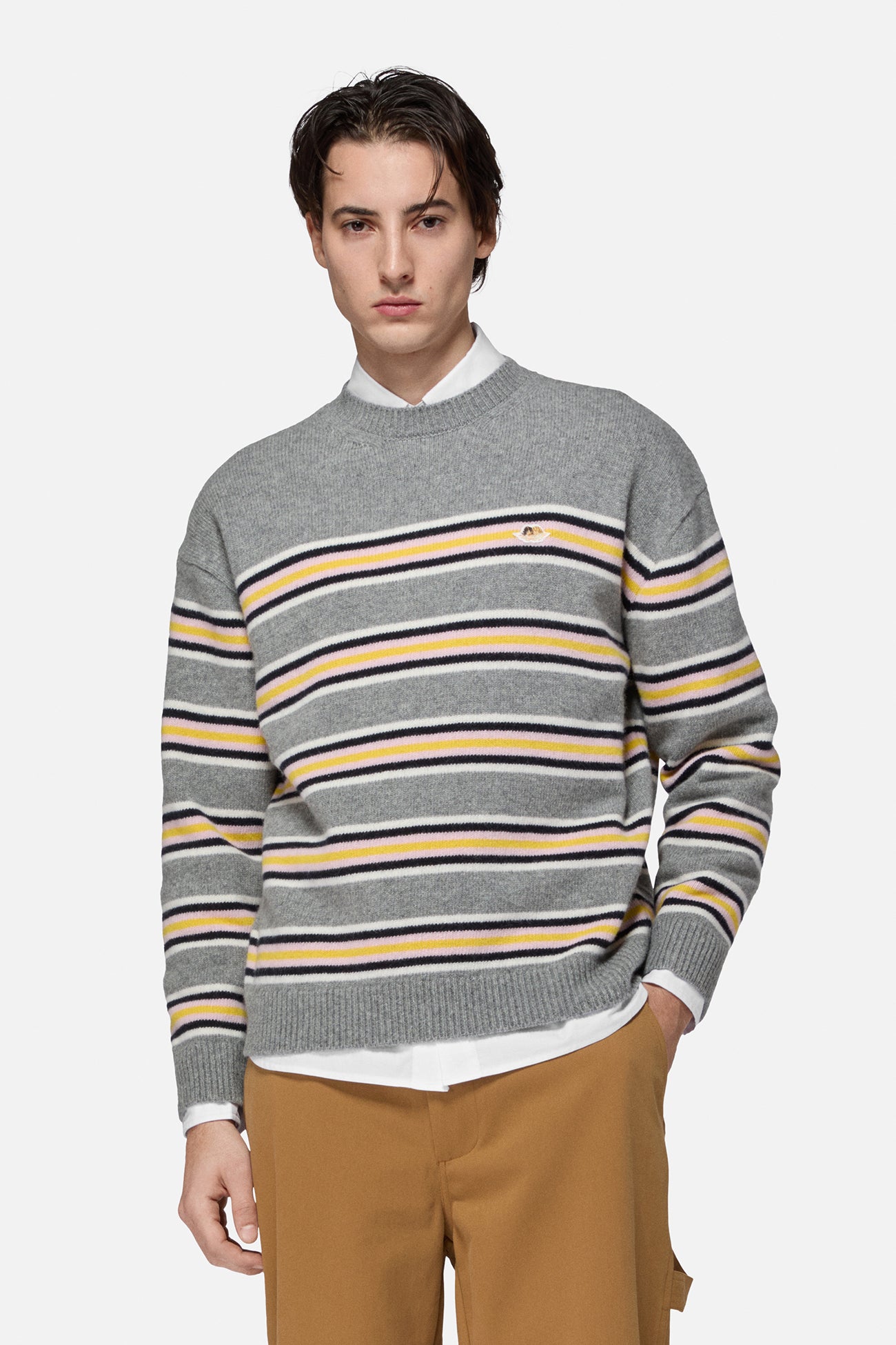 Striped Angels Patch Sweater