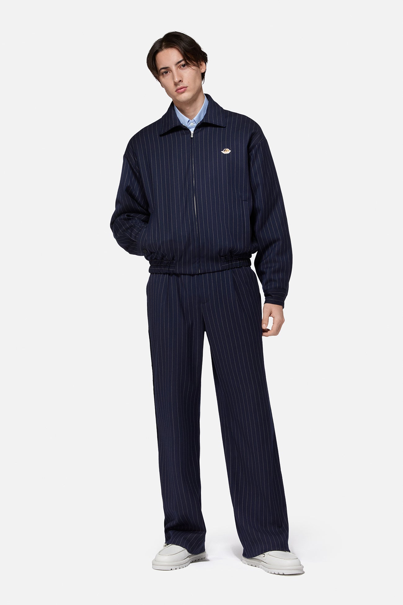 Pinstripe Bomber Jacket