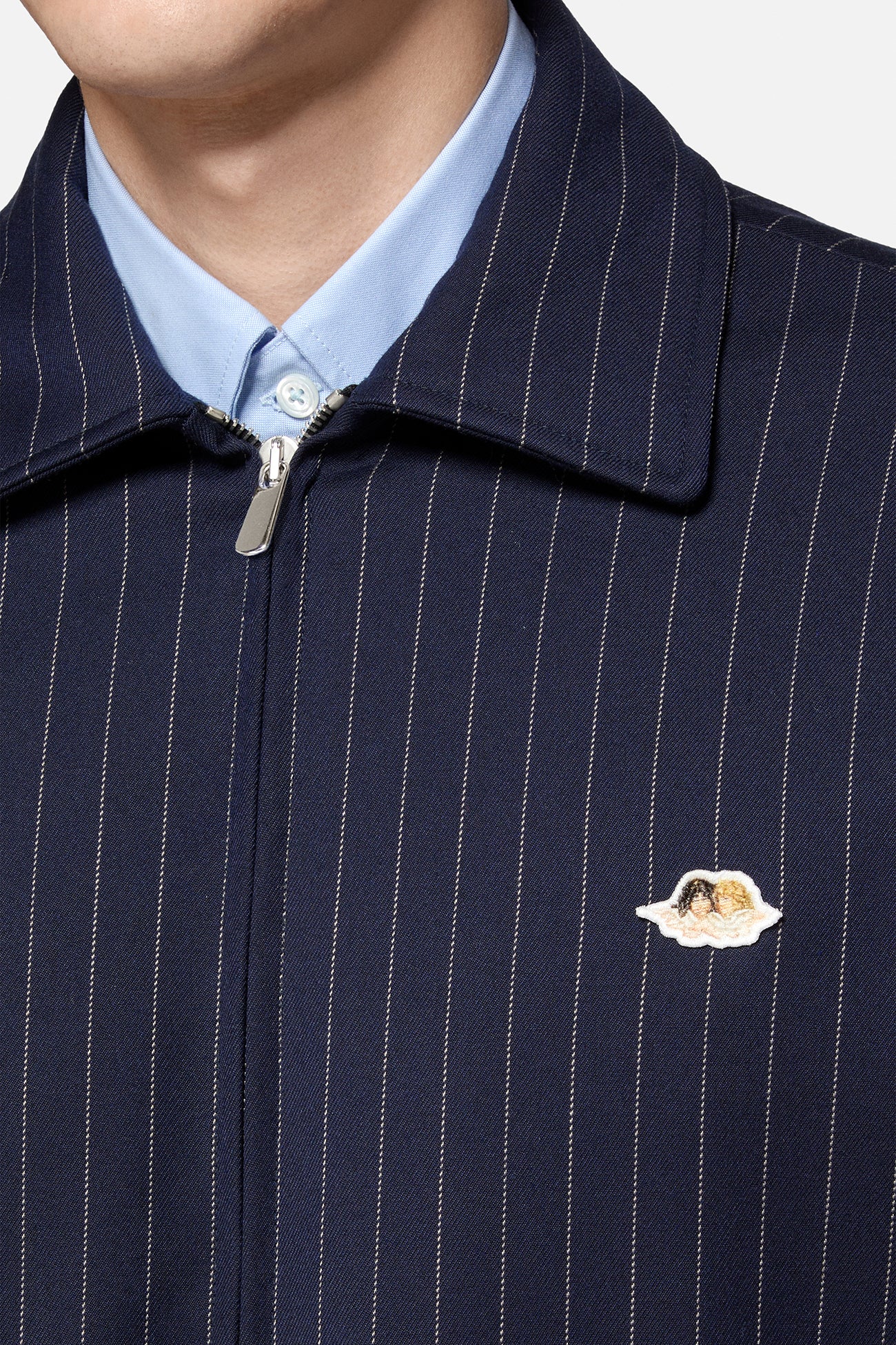 Pinstripe Bomber Jacket
