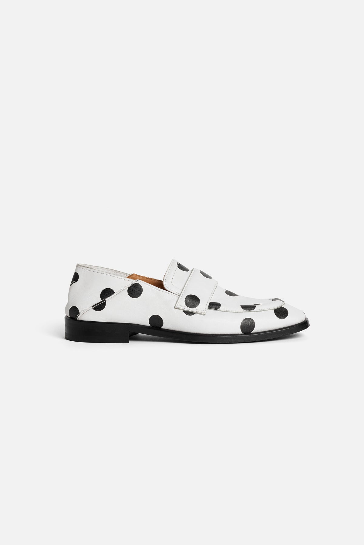 Polka Dot Leather Loafers