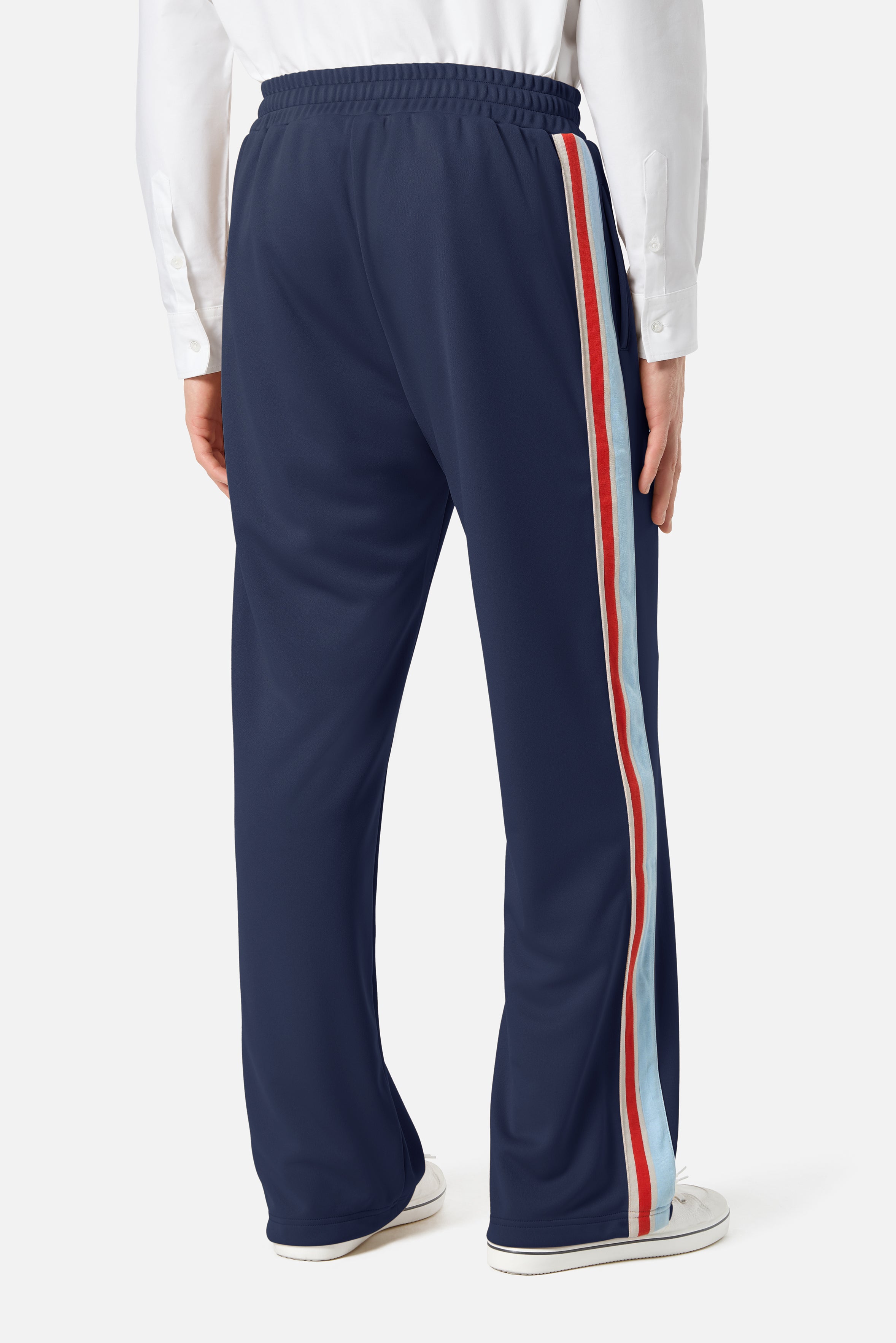 Striped Star Logo Track Trousers Navy