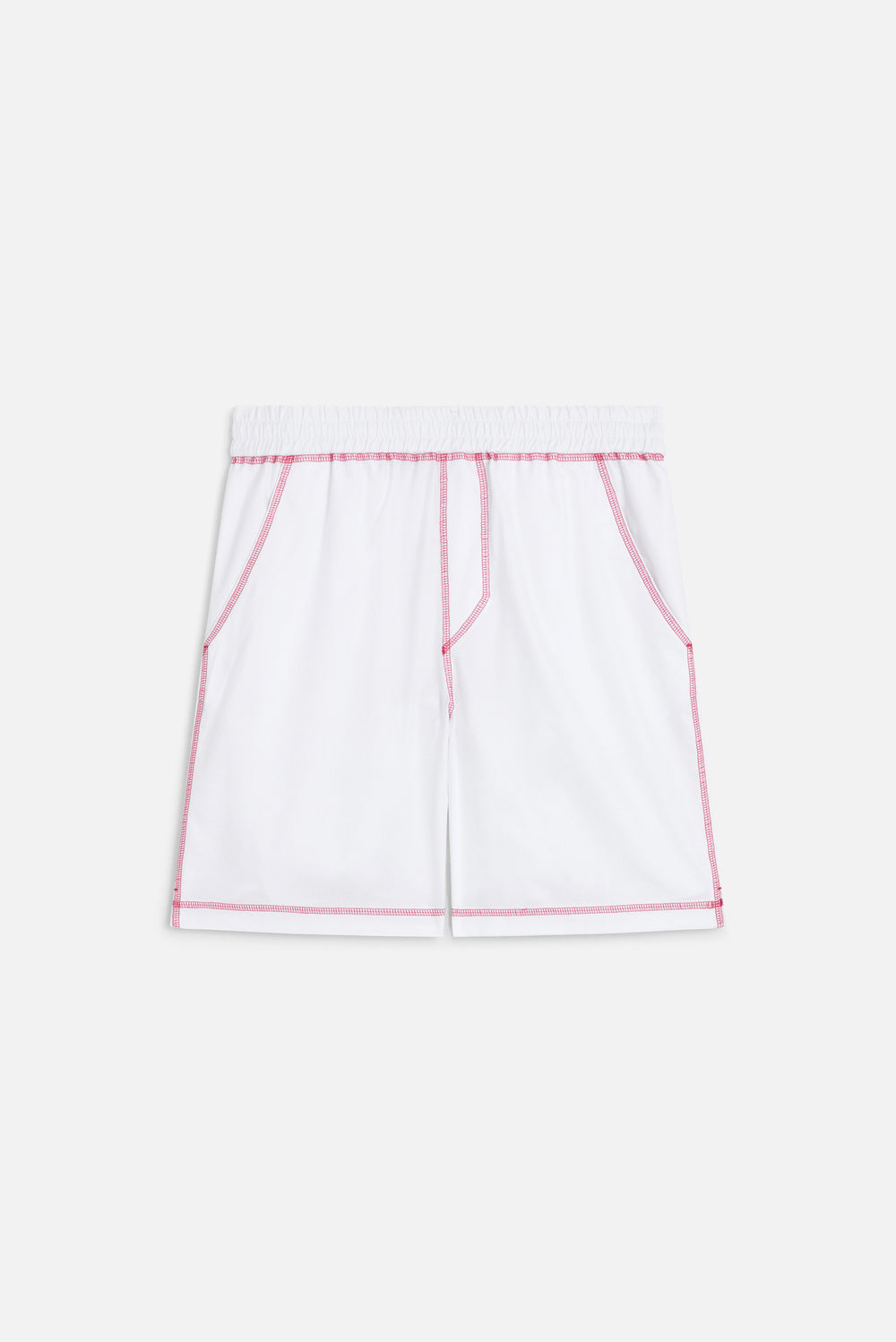 Shorts with Contrast Stitching White