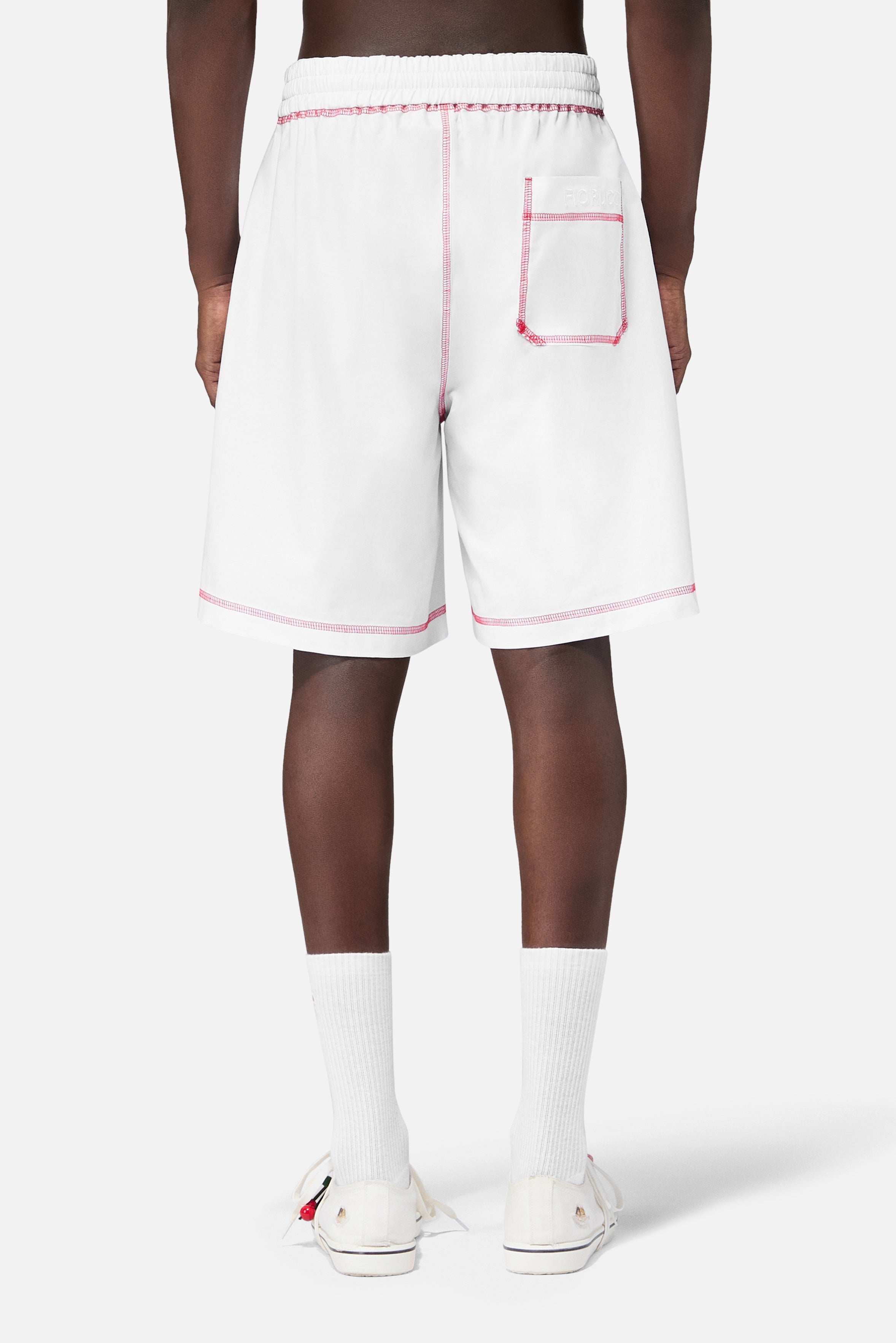 Shorts with Contrast Stitching White