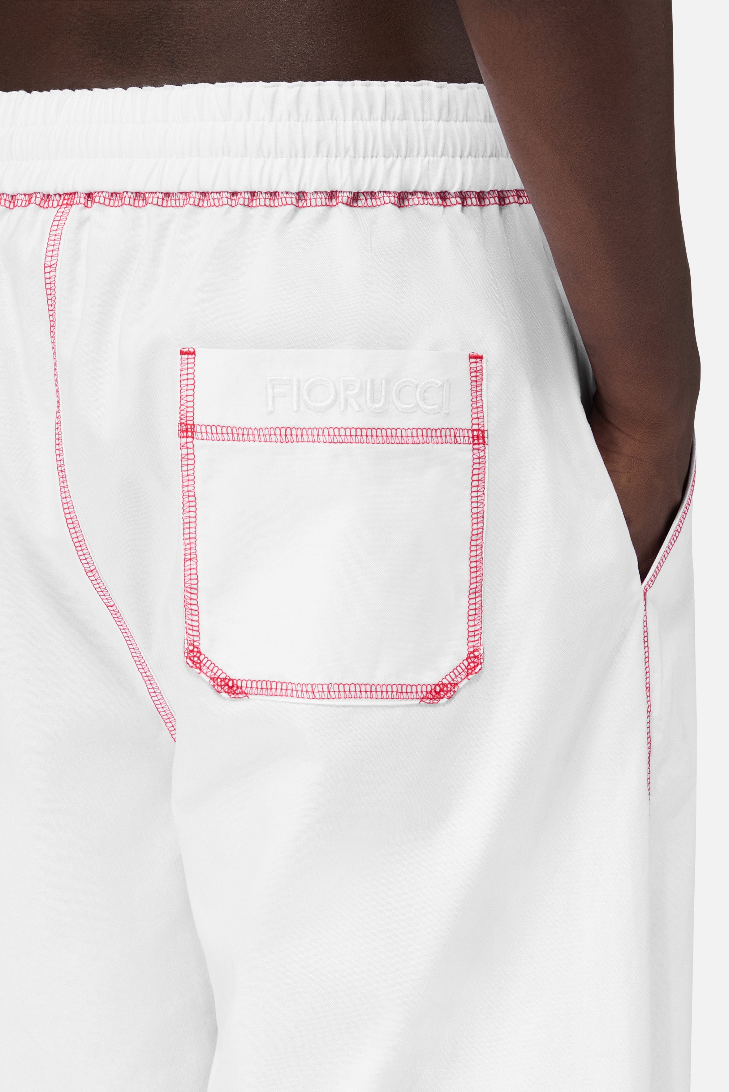Shorts with Contrast Stitching White