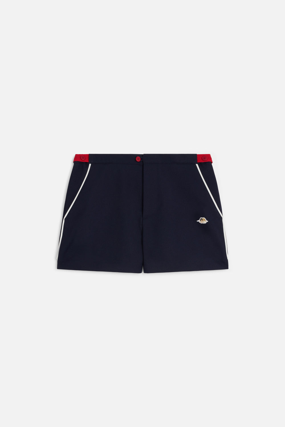 Angels Patch Contrast Piping Shorts Navy