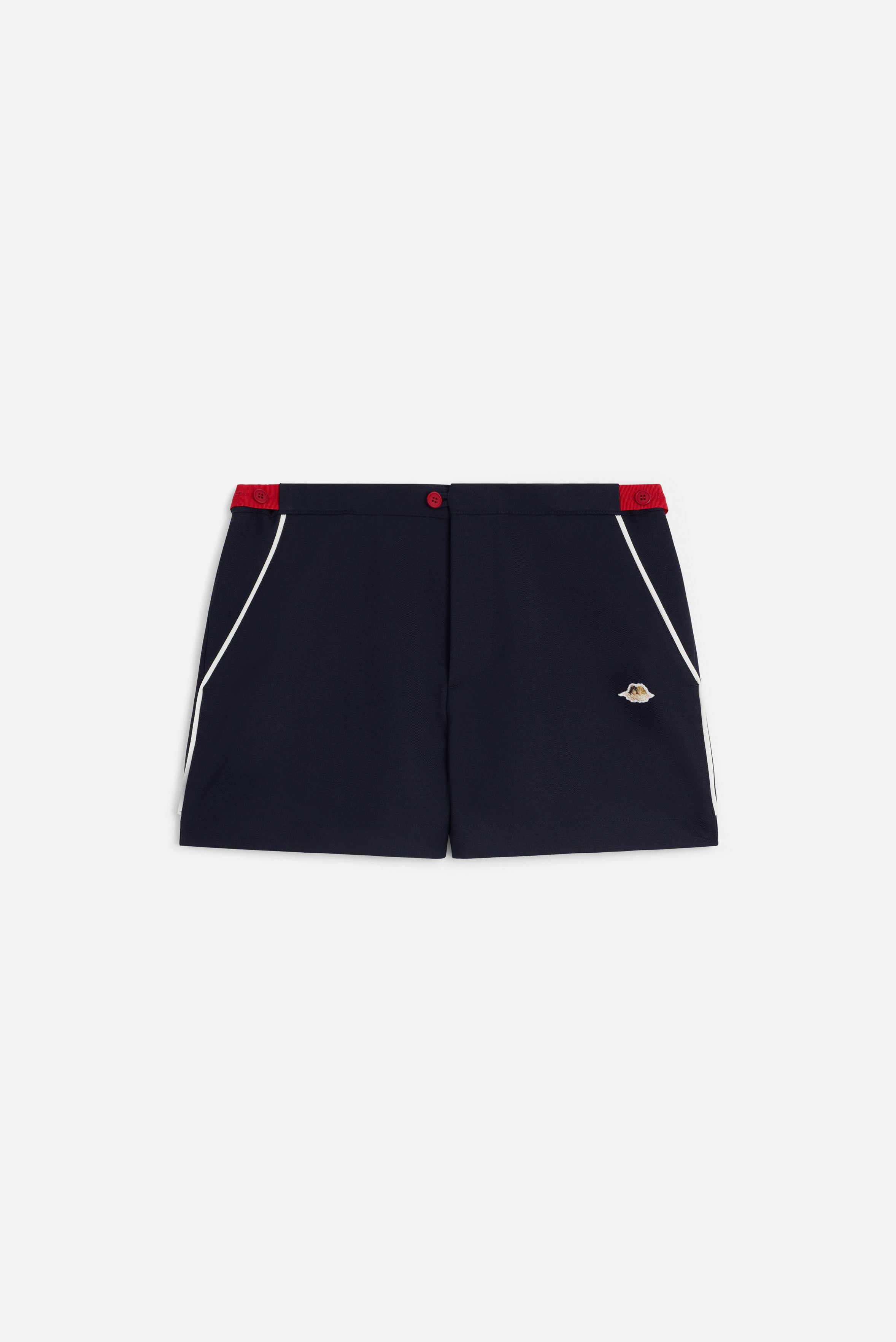 Angels Patch Contrast Piping Shorts Navy