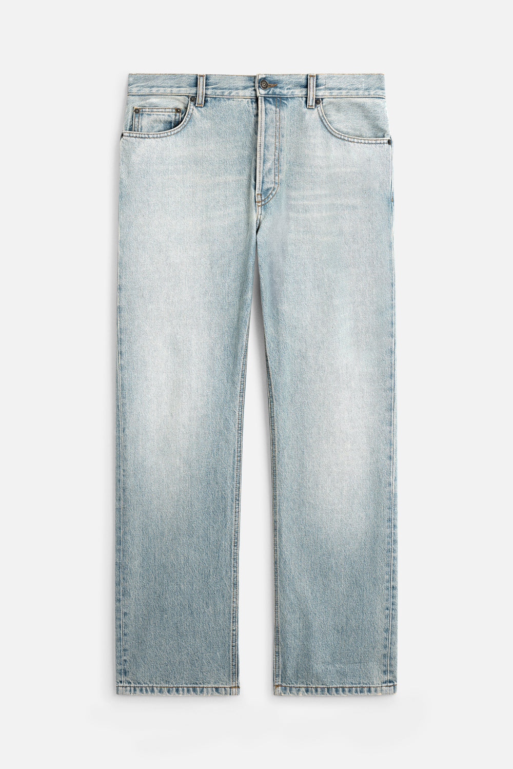 Star Logo Straight Fit Jeans Light Blue