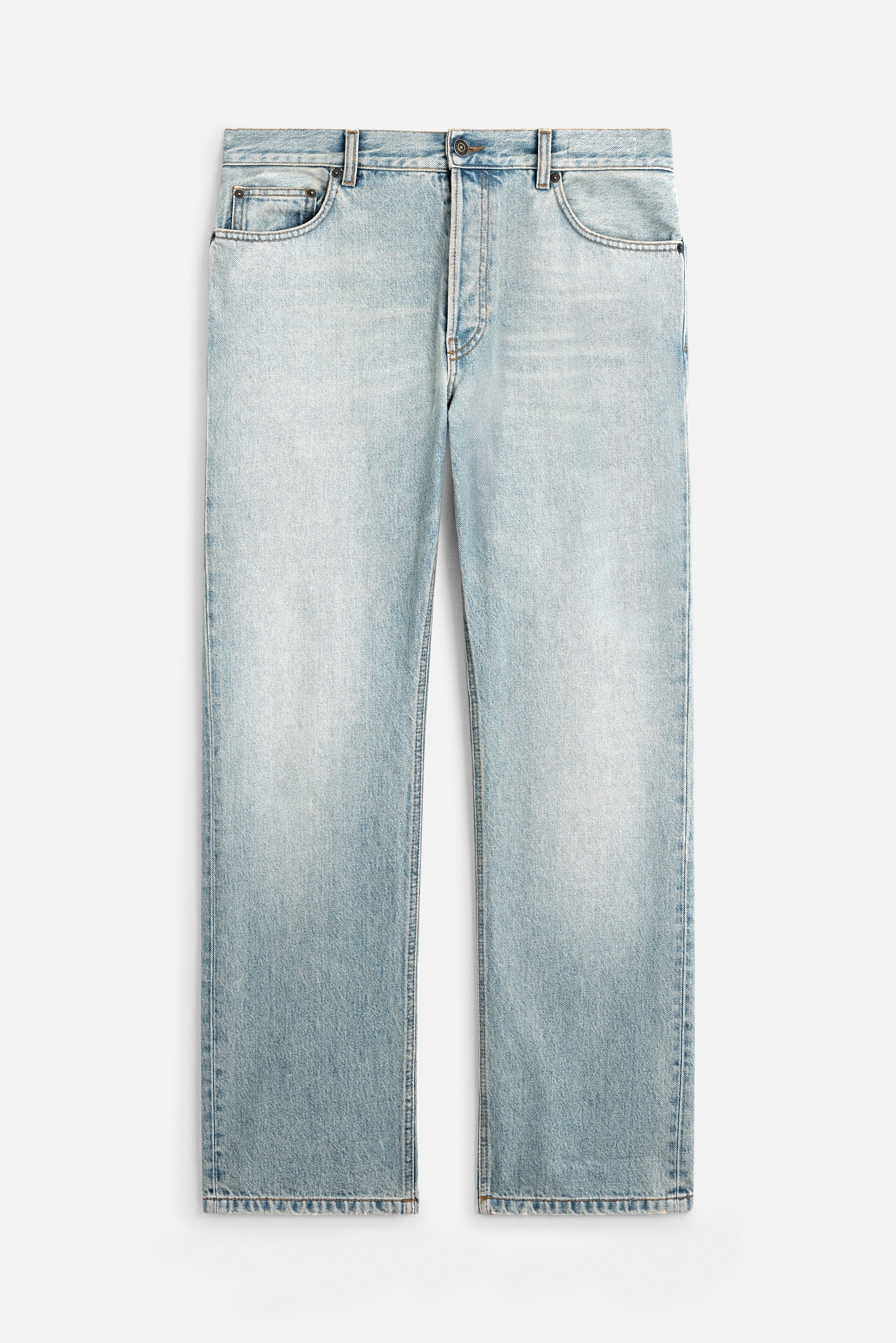 Star Logo Straight Fit Jeans Light Blue