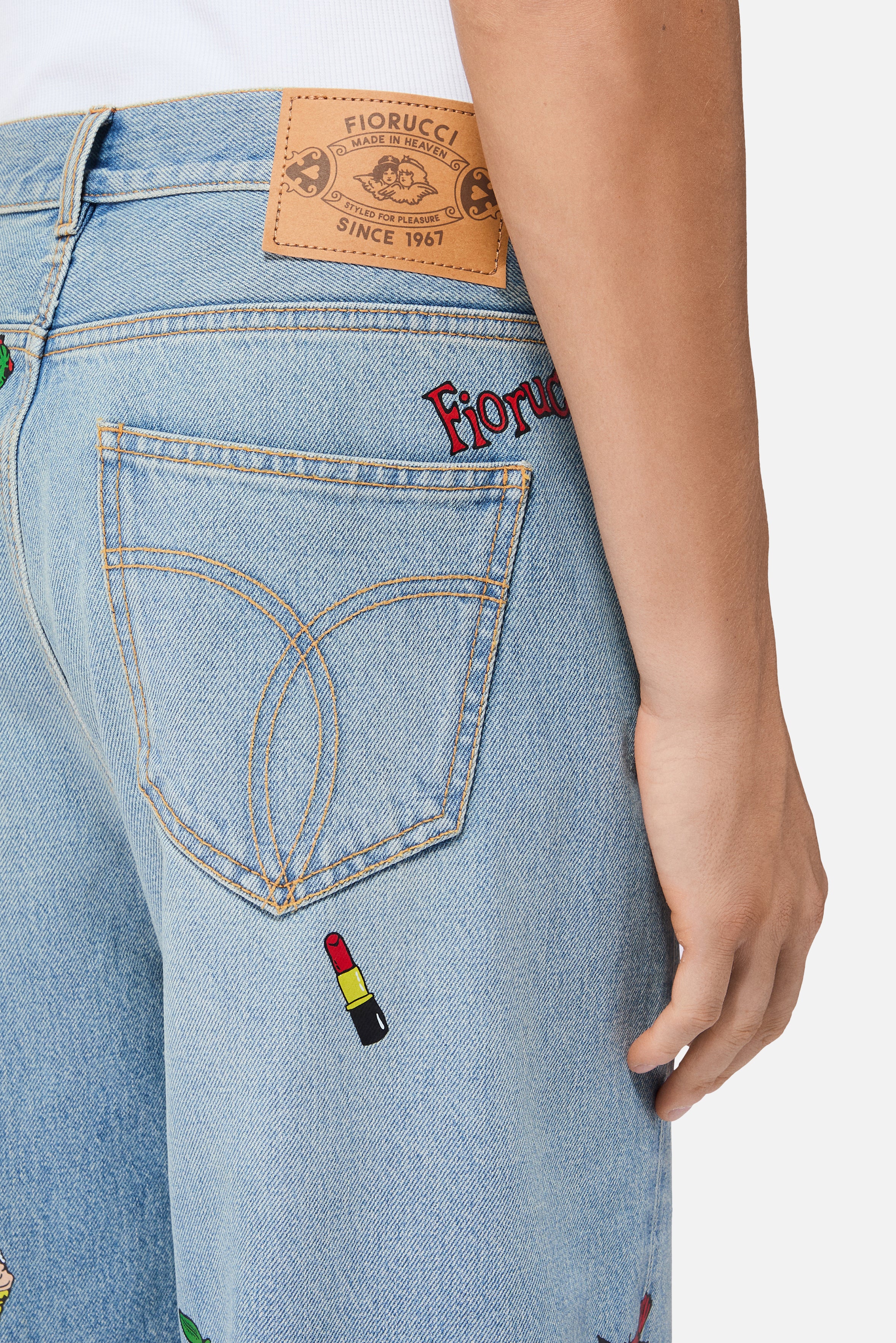 Toys Print Baggy Jeans Light Blue