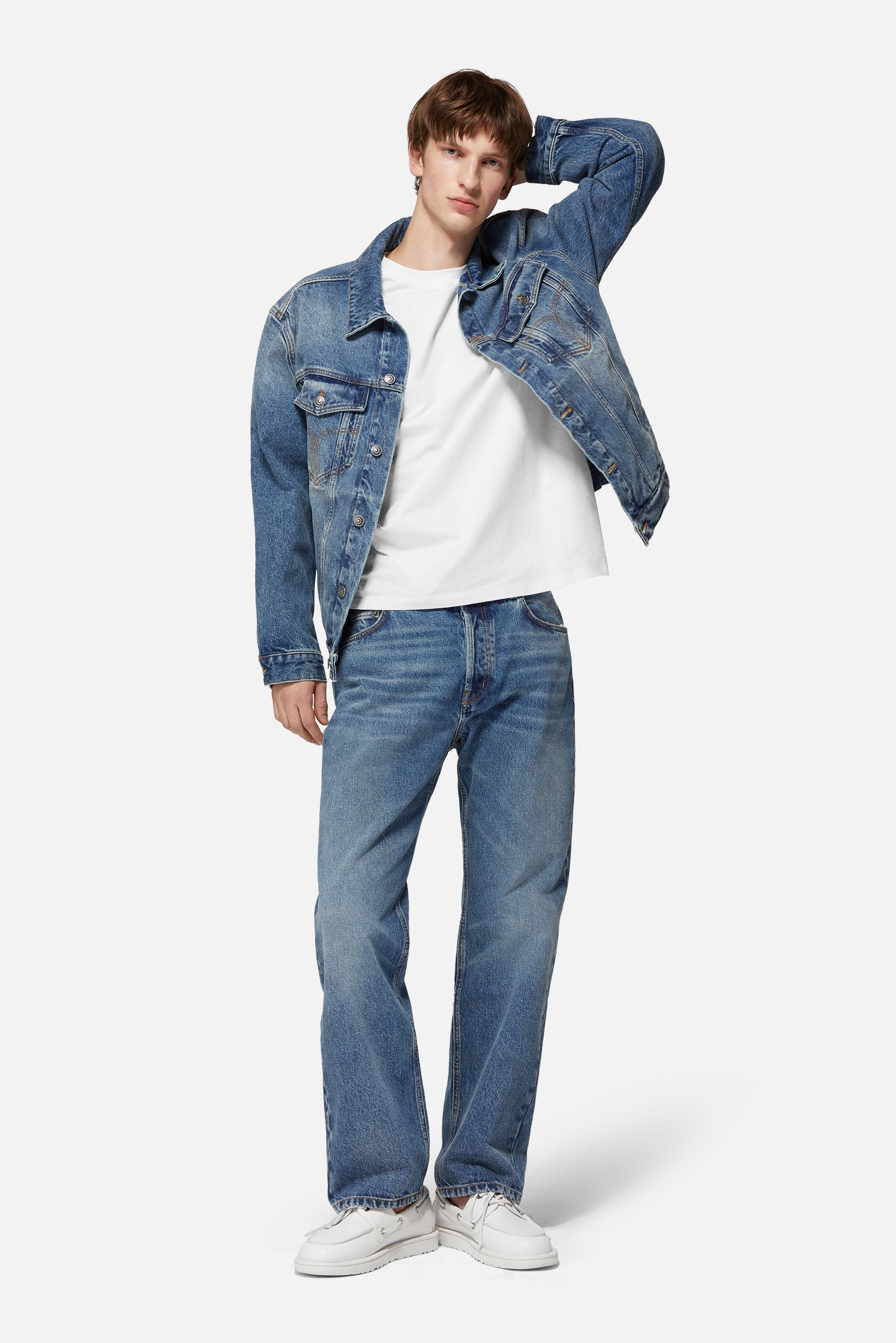 Rock Cupid Print Straight Fit Jeans Mid Blue