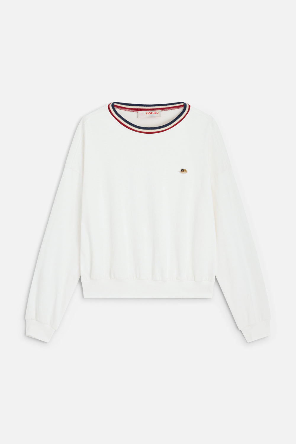 Stripe Collar Long Sleeve T-Shirt White