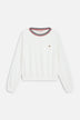 Stripe Collar Sweatshirt White