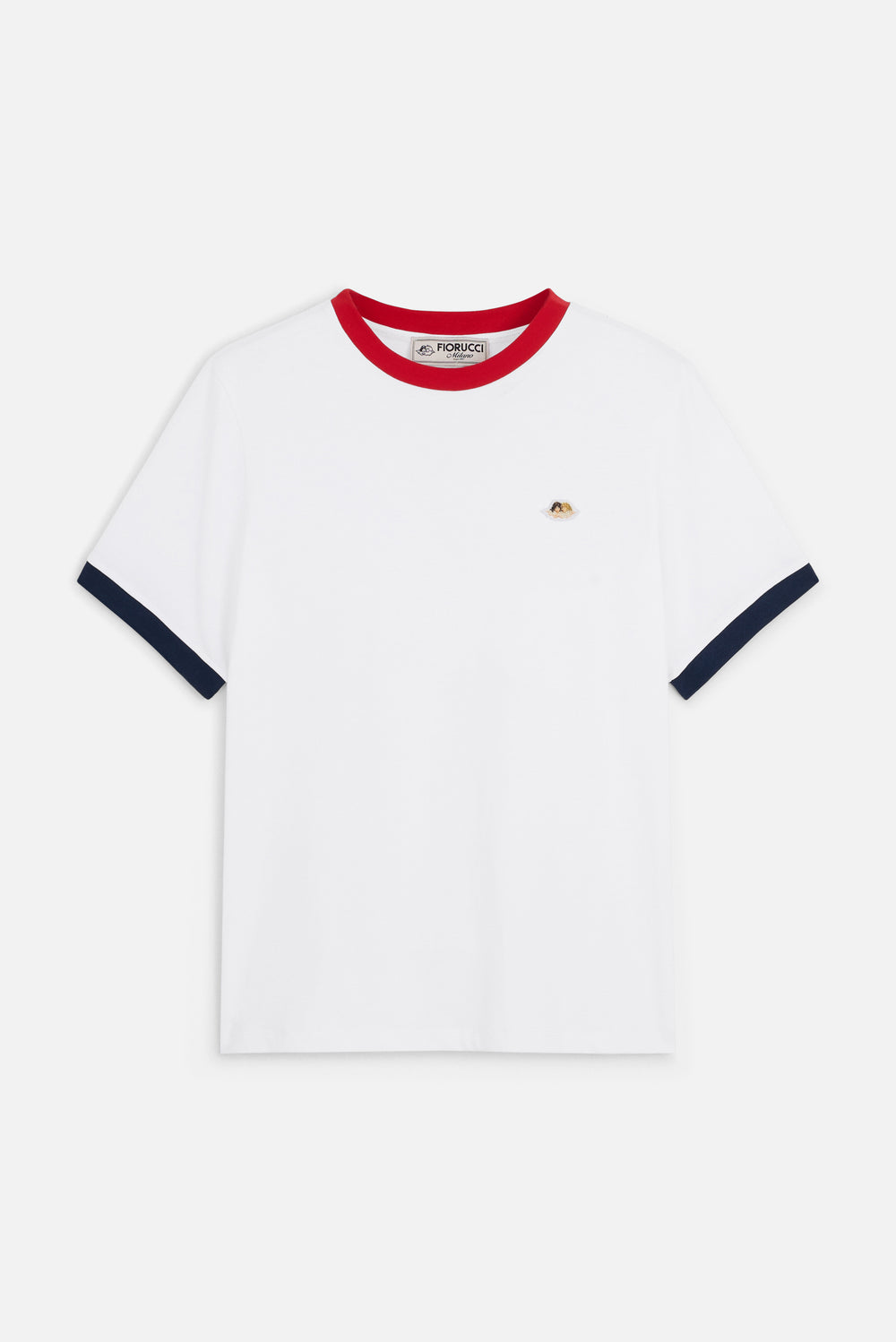 Contrast Trims Angels Patch Regular T-Shirt White