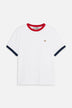Contrast Trims Angels Patch Regular T-Shirt White