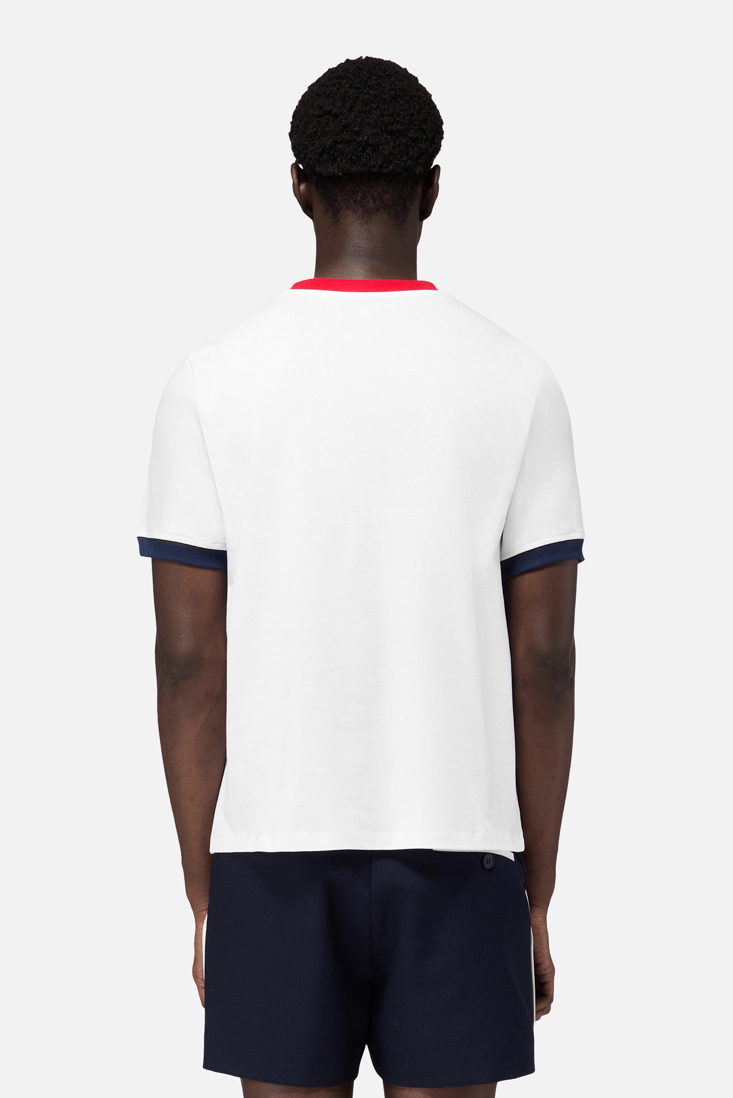 Contrast Trims Angels Patch Regular T-Shirt White