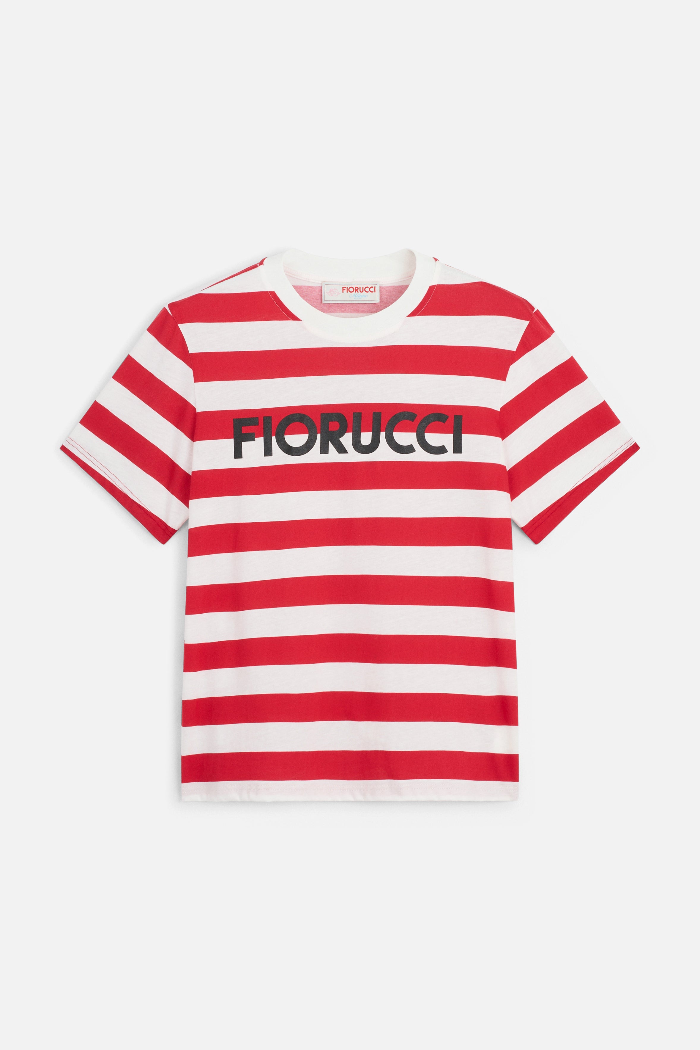 Striped Logo Regular T-Shirt Red