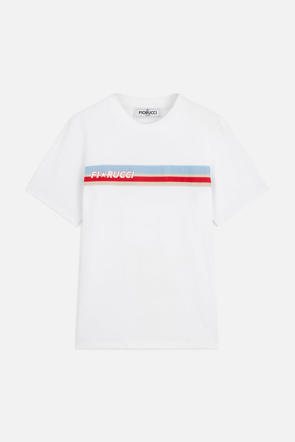 Stripe Star Logo Regular T-Shirt White