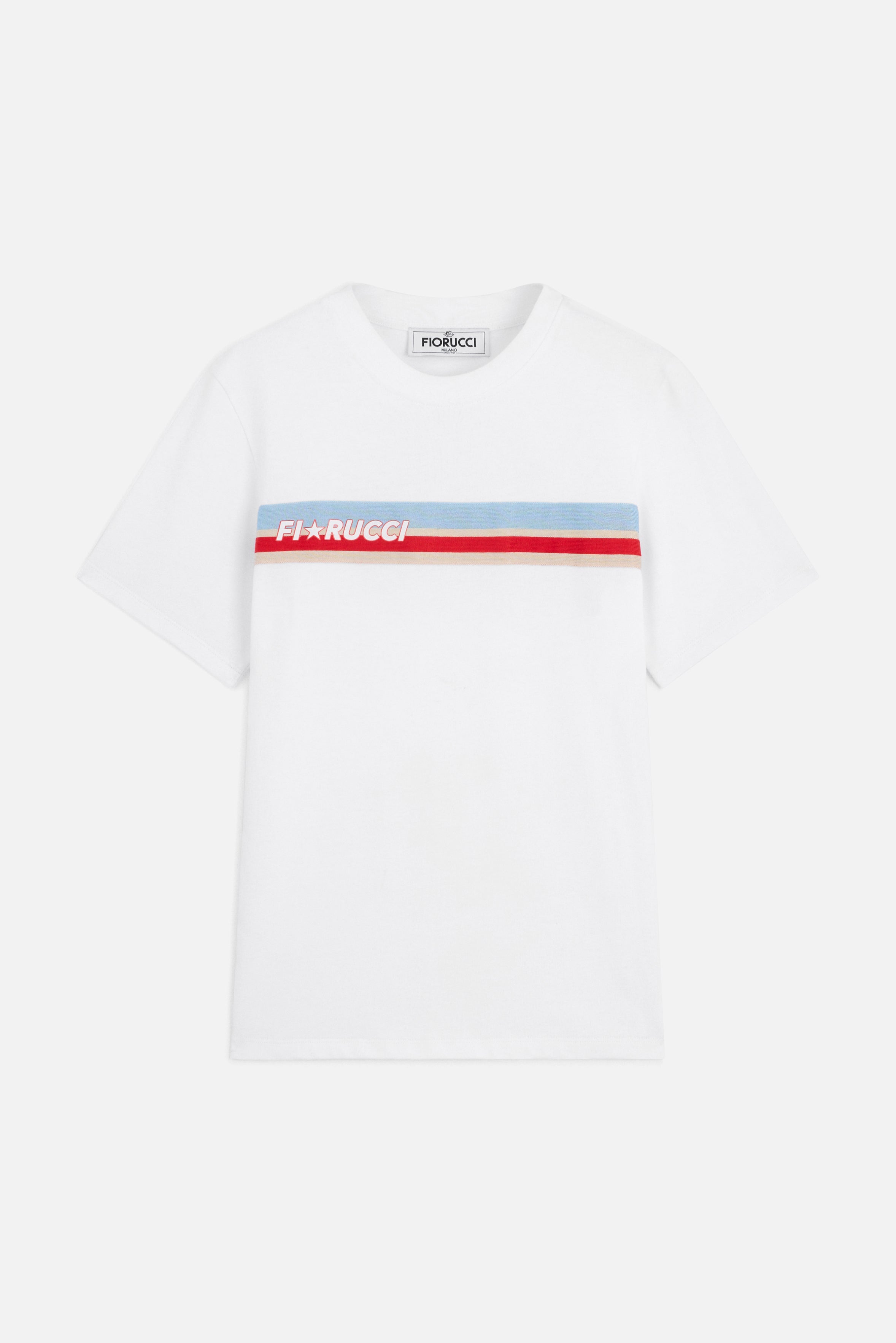 Stripe Star Logo Regular T-Shirt White