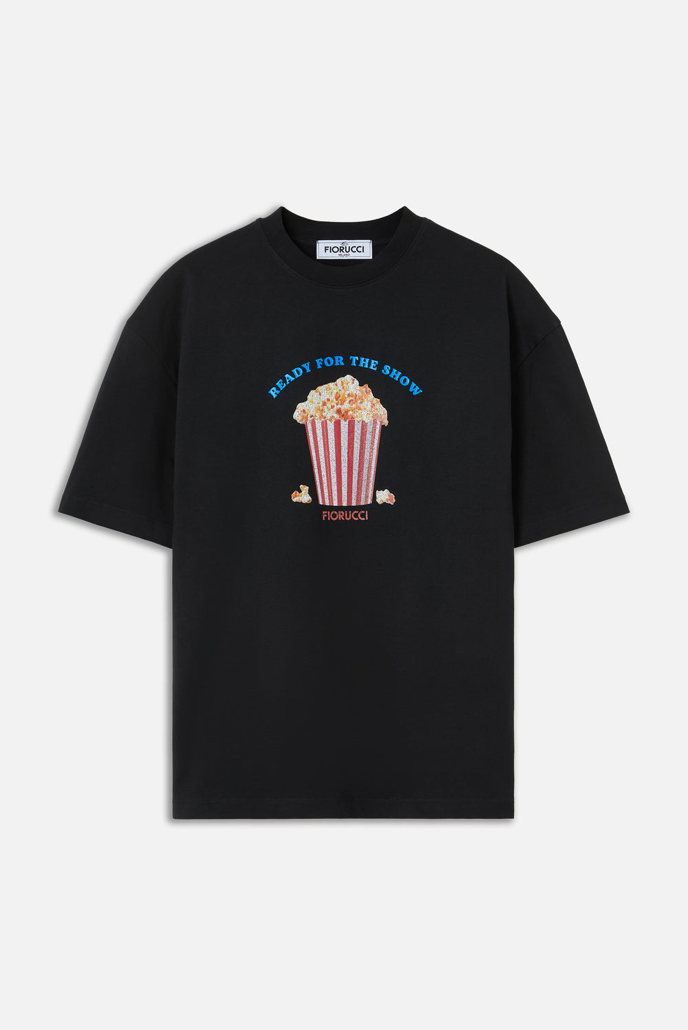 Popcorn Print Relaxed T-Shirt Black