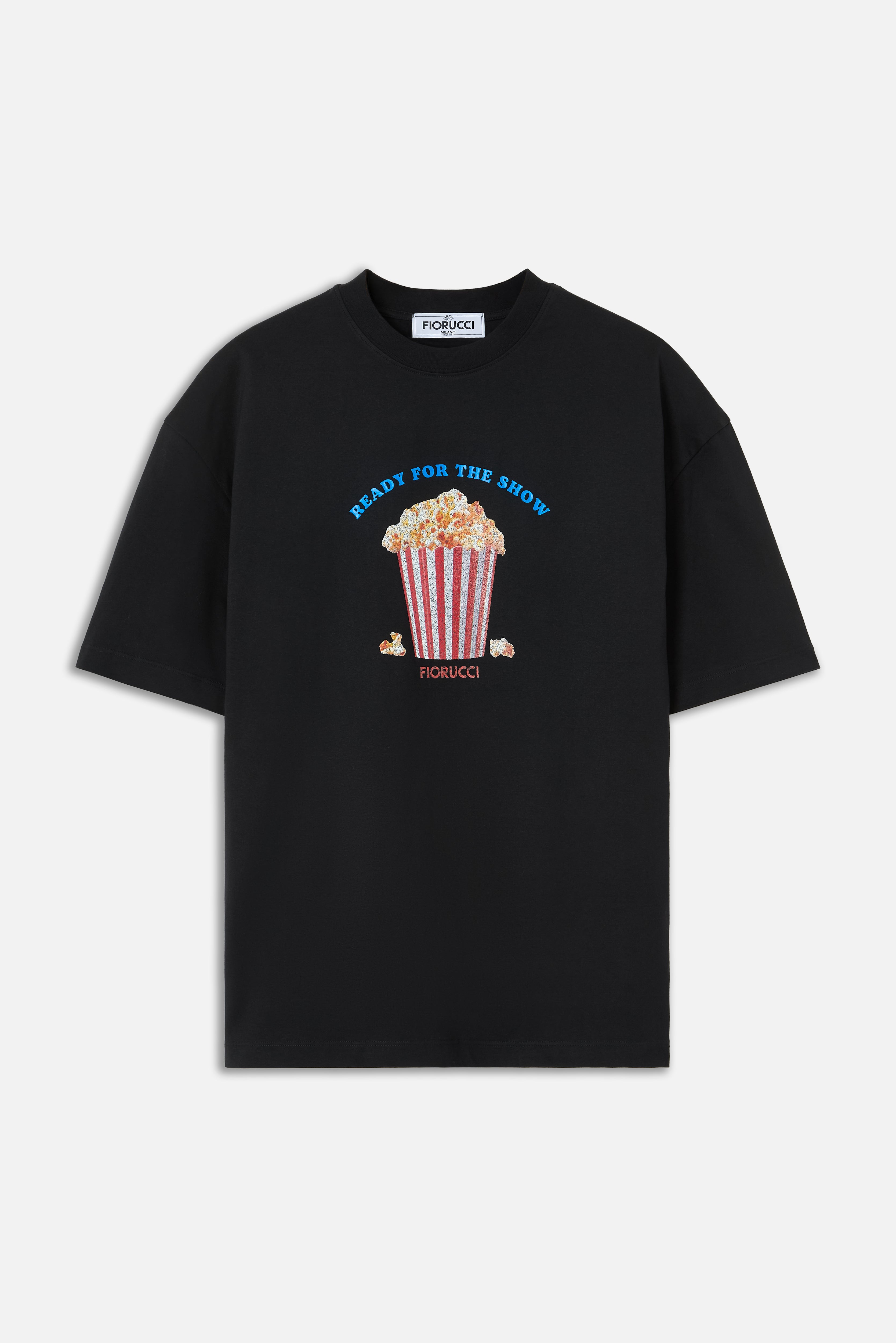 Popcorn Print Relaxed T-Shirt Black
