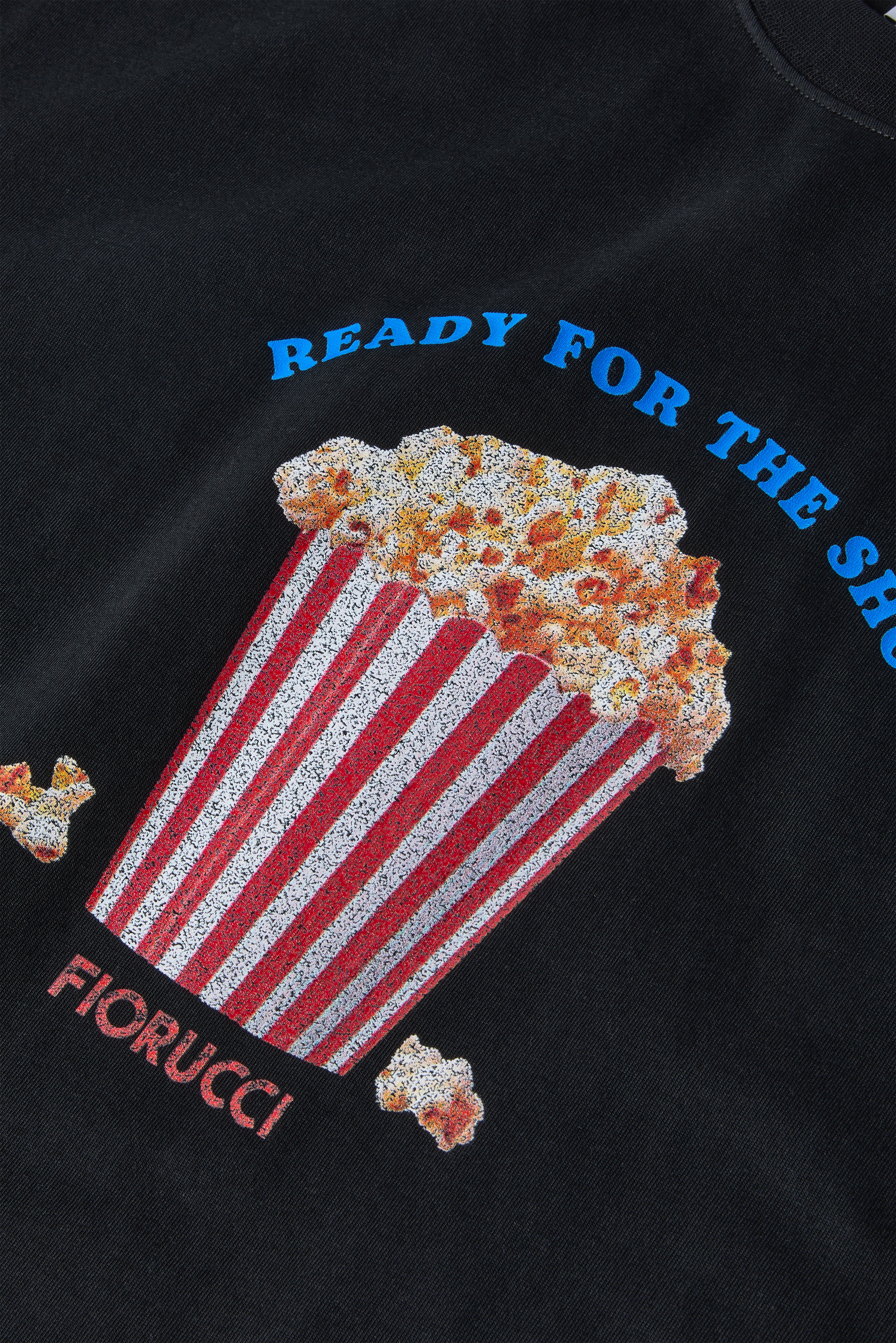Popcorn Print Relaxed T-Shirt Black