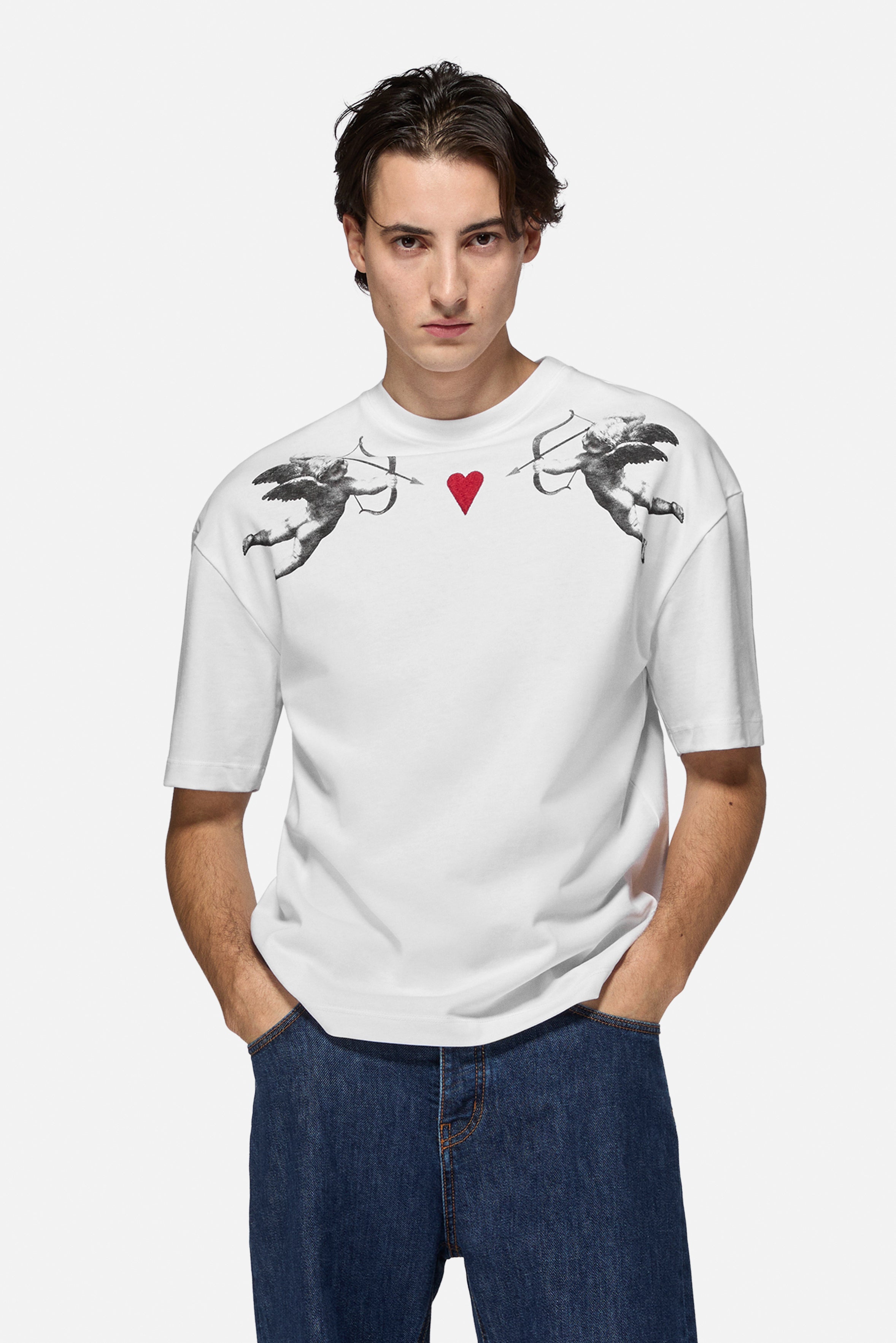 Double Cupid Relaxed T-Shirt White