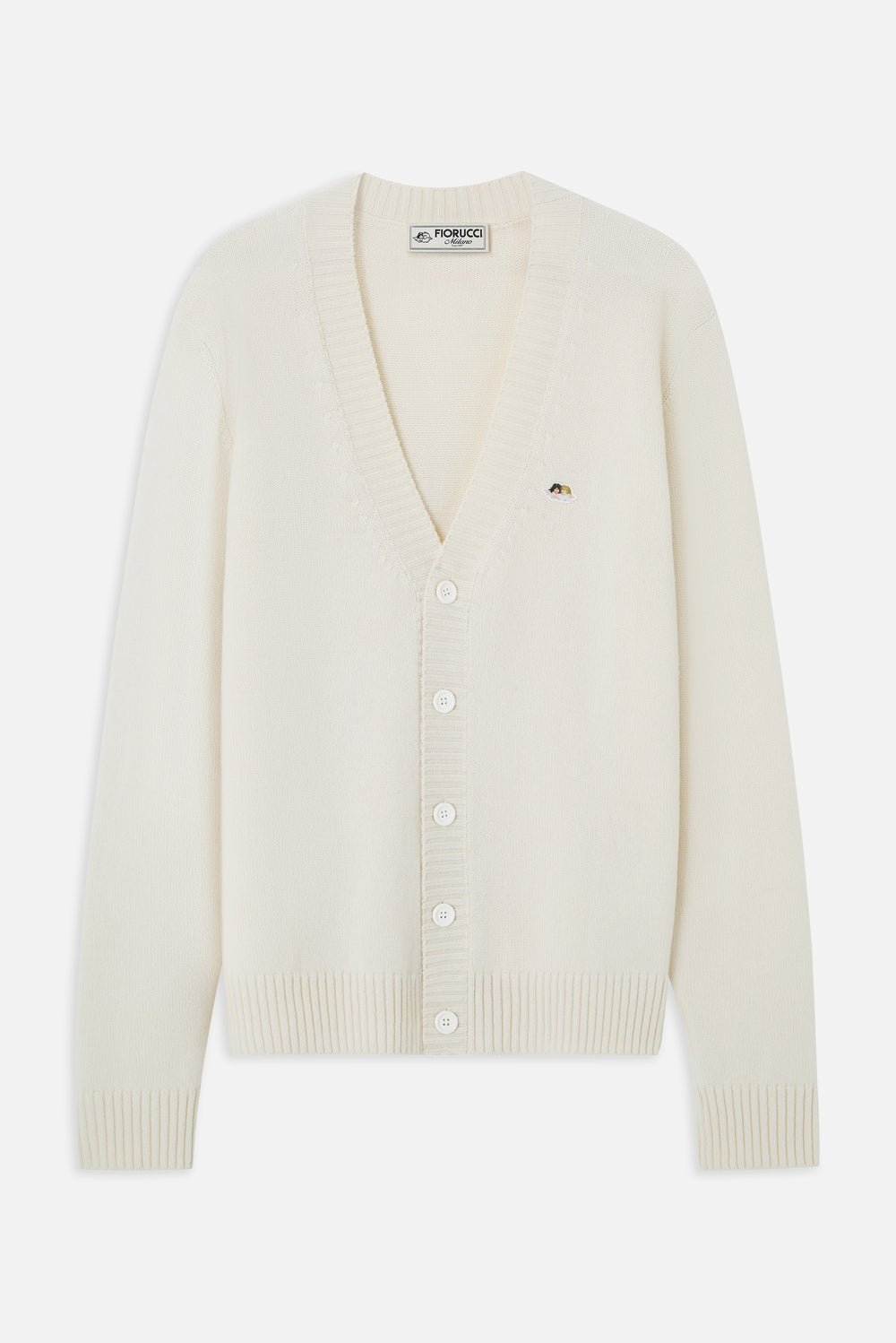 Angels Patch Knit Cardigan Cream