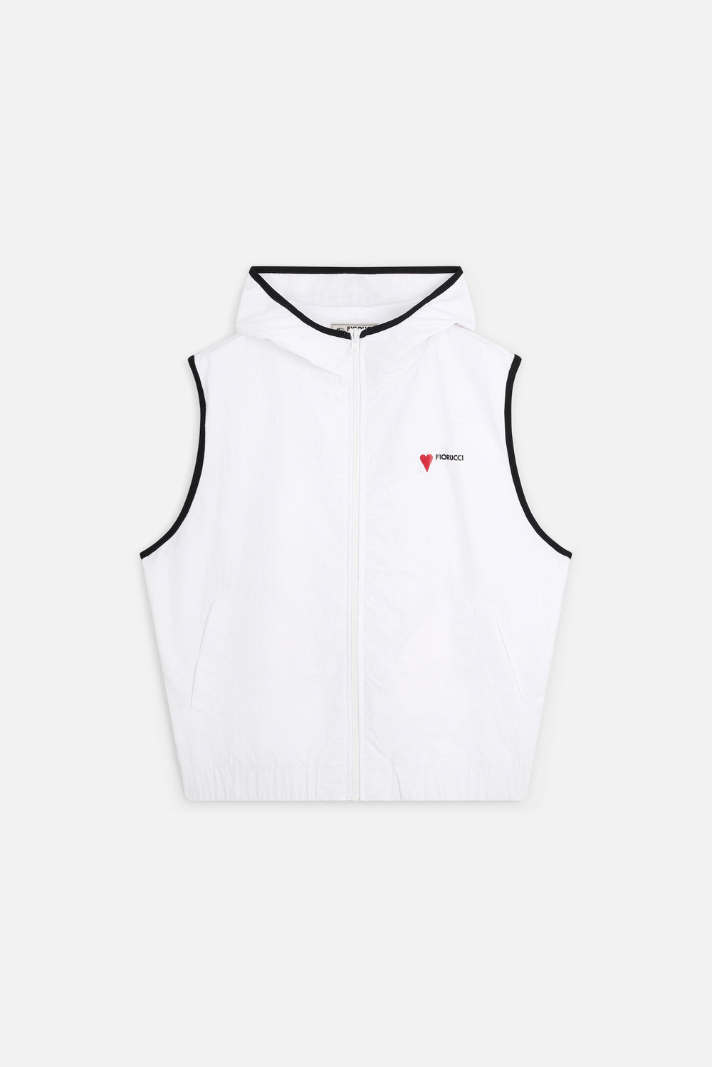 Heart Logo Hooded Vest White