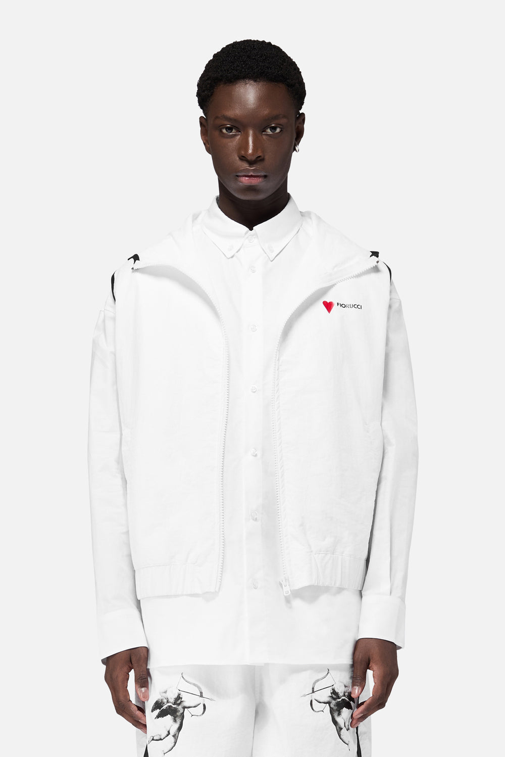 Heart Logo Hooded Vest White