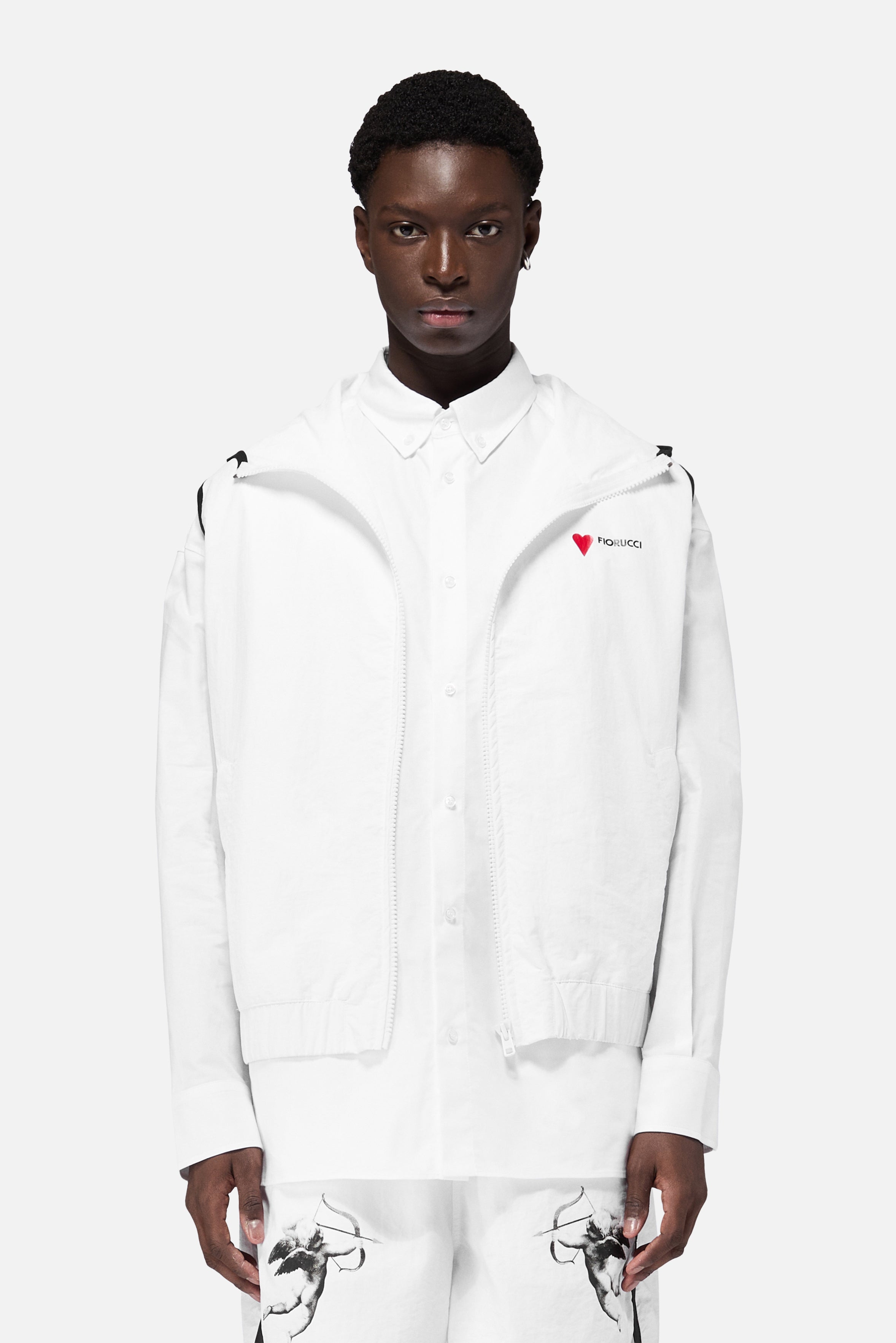 Heart Logo Hooded Vest White