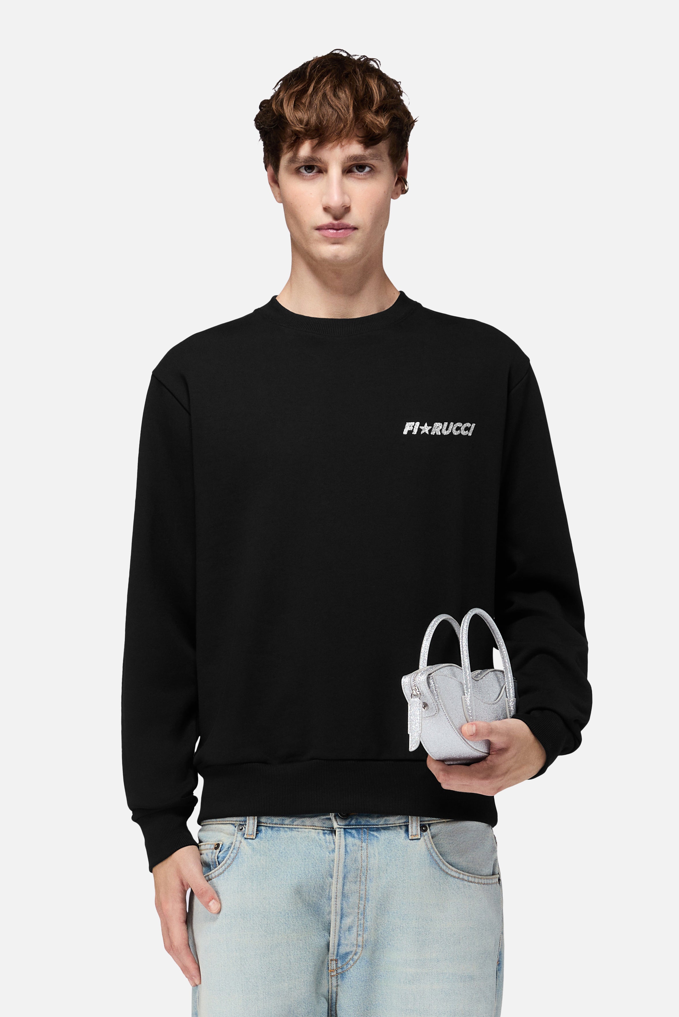 Glitter Star Logo Regular Sweatshirt Black