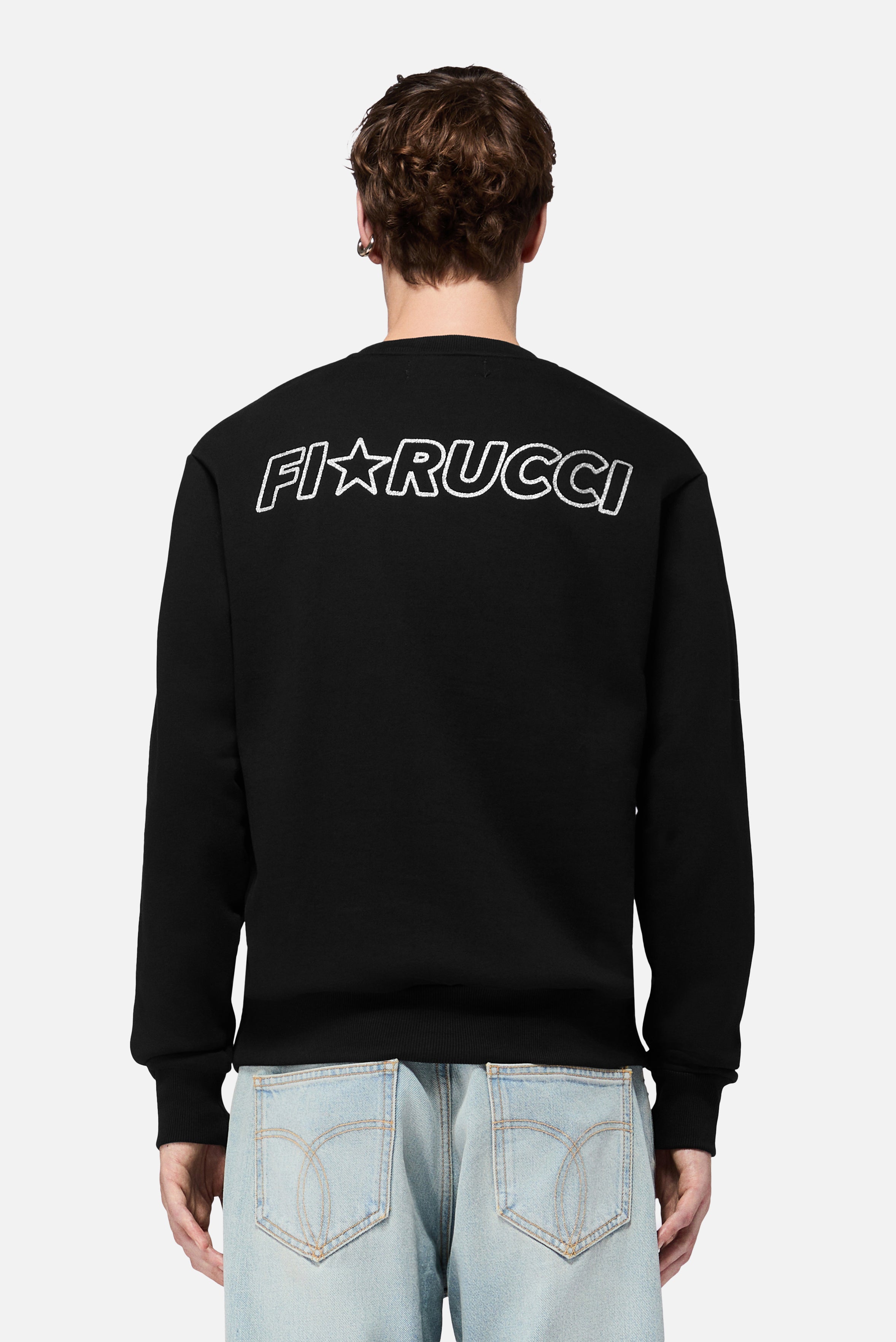 Glitter Star Logo Regular Sweatshirt Black