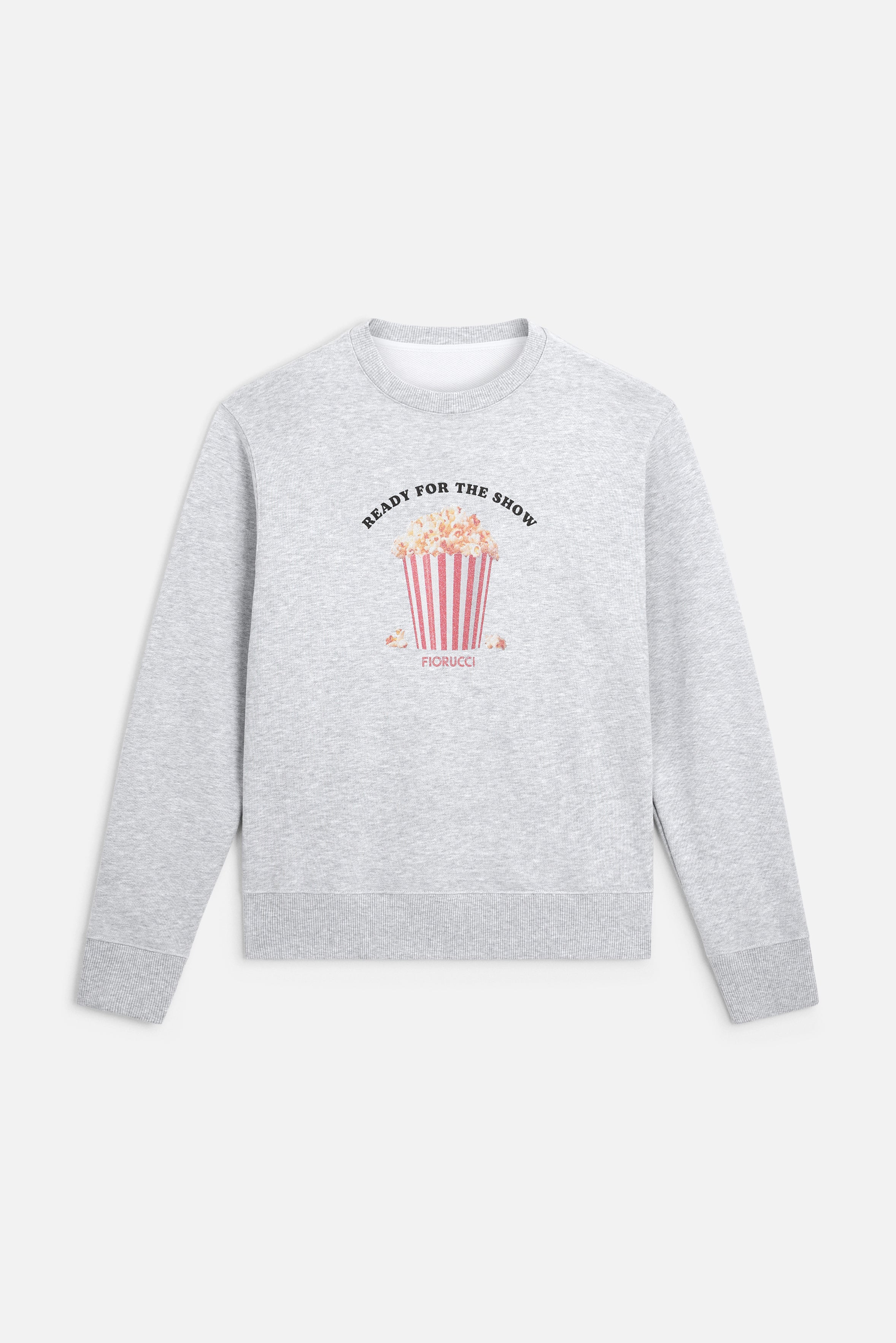 Popcorn Print Slim Sweatshirt Grey