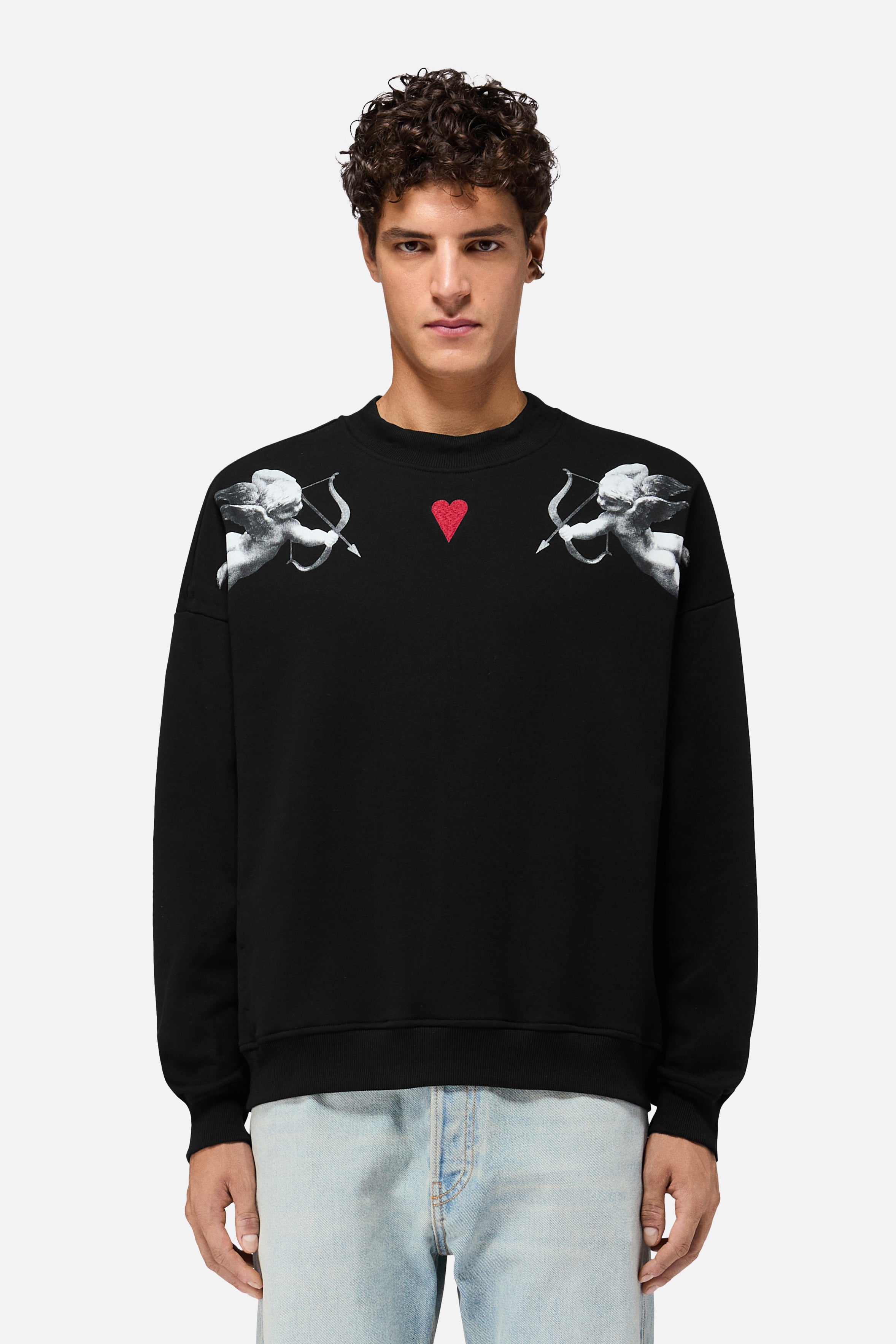 Double Cupid Relaxed Sweatshirt Black