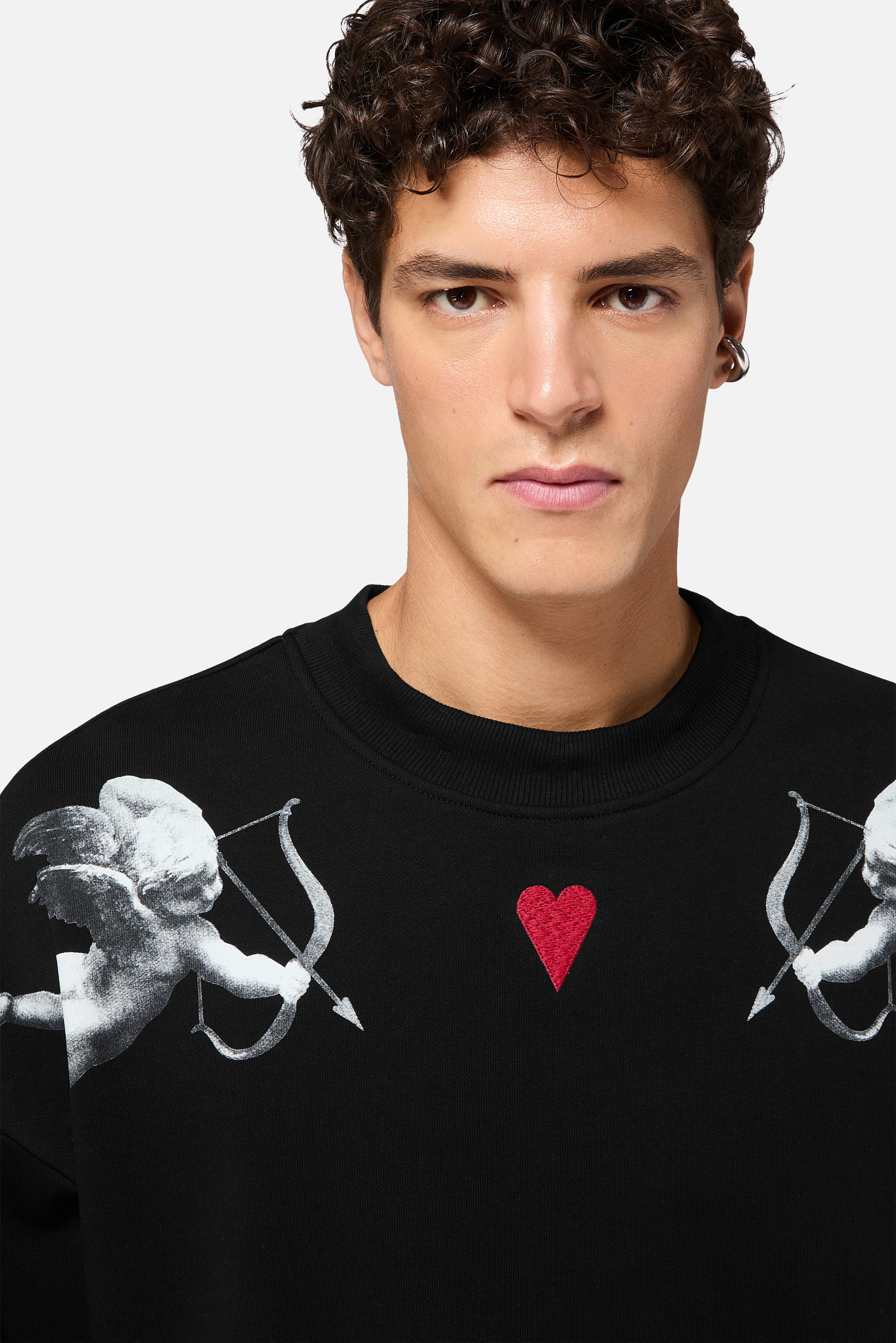 Double Cupid Relaxed Sweatshirt Black