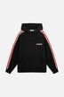 Striped Star Logo Relaxed Hoodie Black