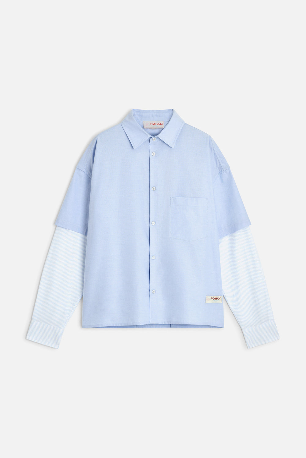 Layered Sleeve Shirt Light Blue