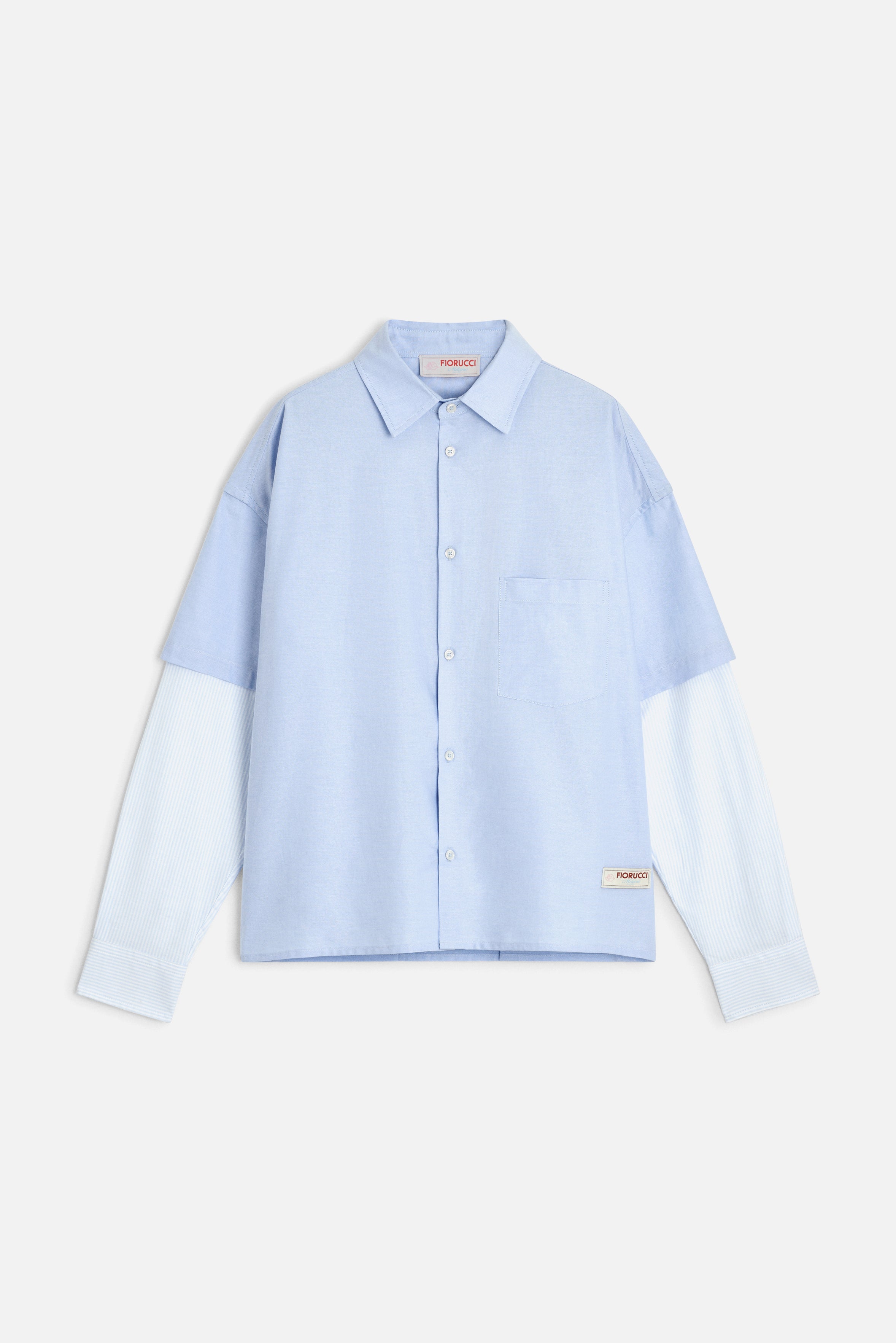 Layered Sleeve Shirt Light Blue