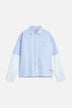 Layered Sleeve Shirt Light Blue