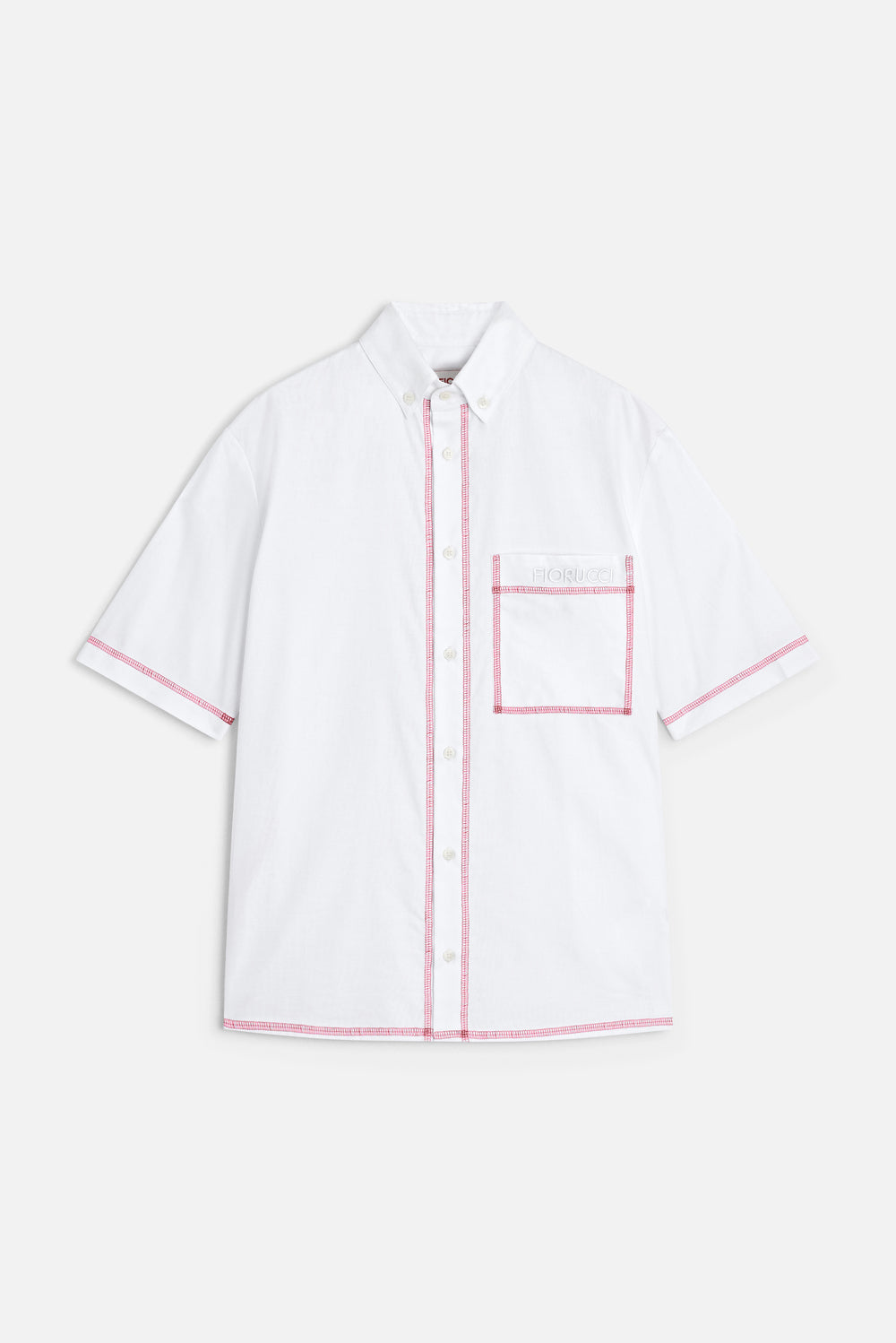 Shirt with Contrast Stitching White