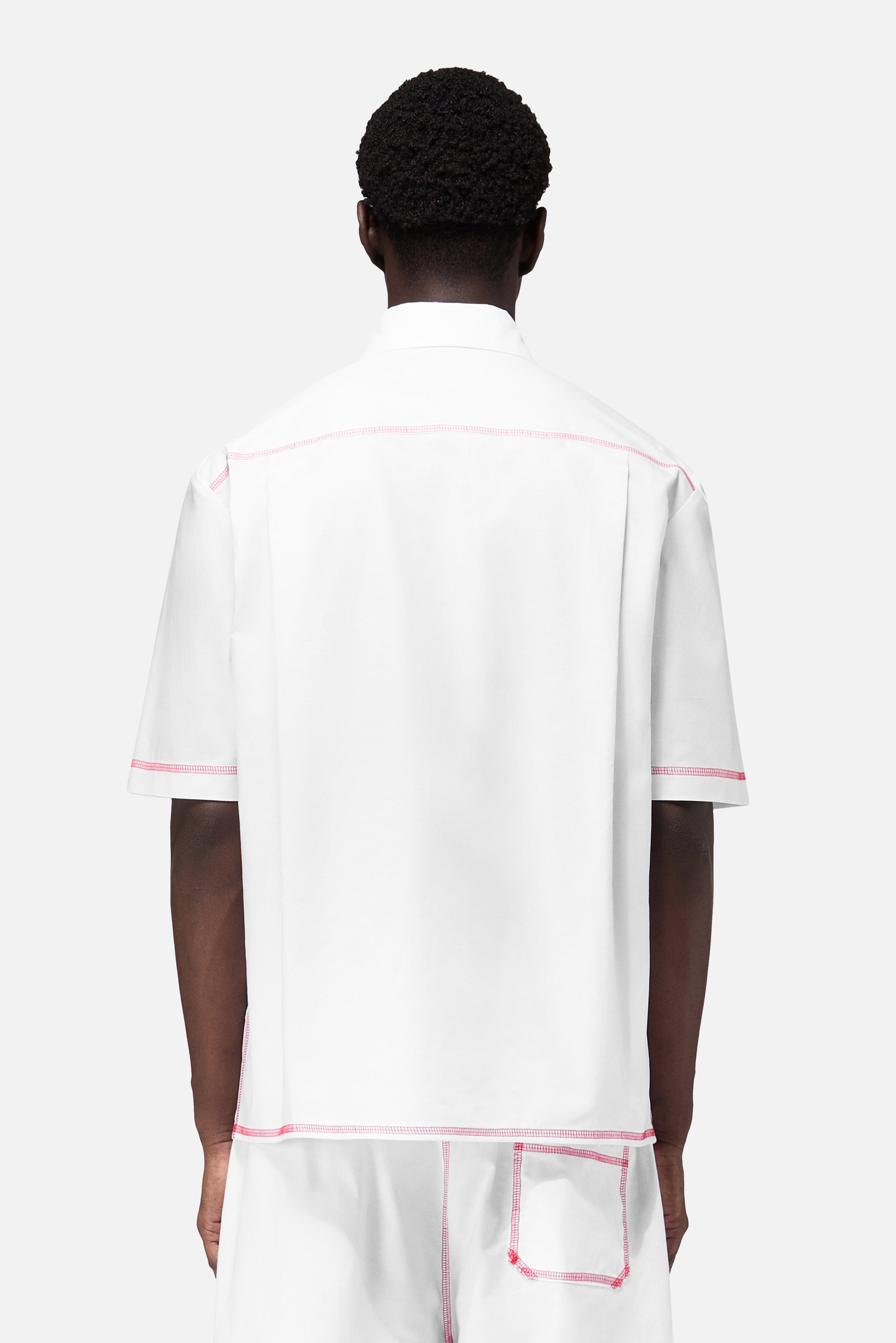 Shirt with Contrast Stitching White