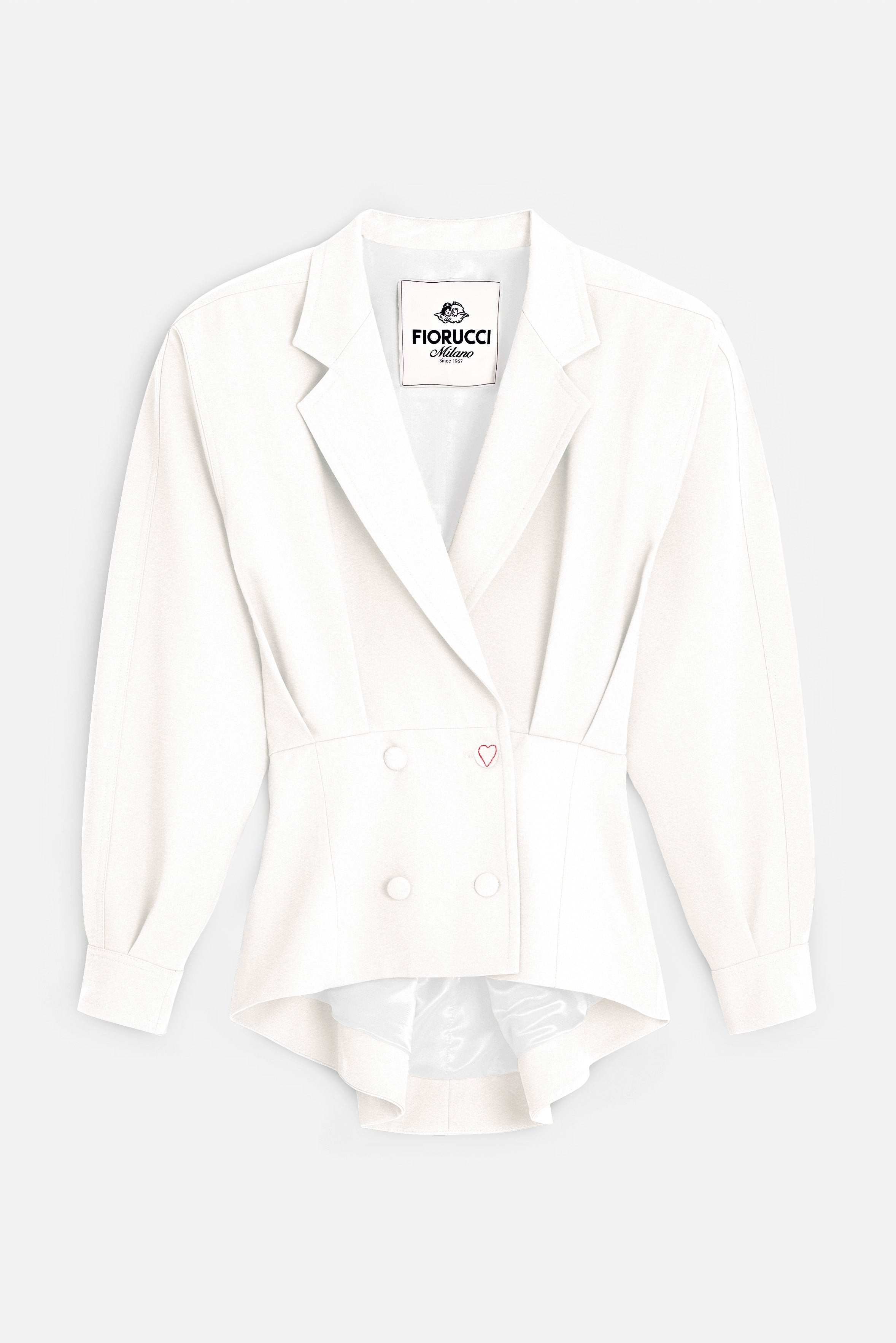 Puff Sleeve Cropped Blazer White