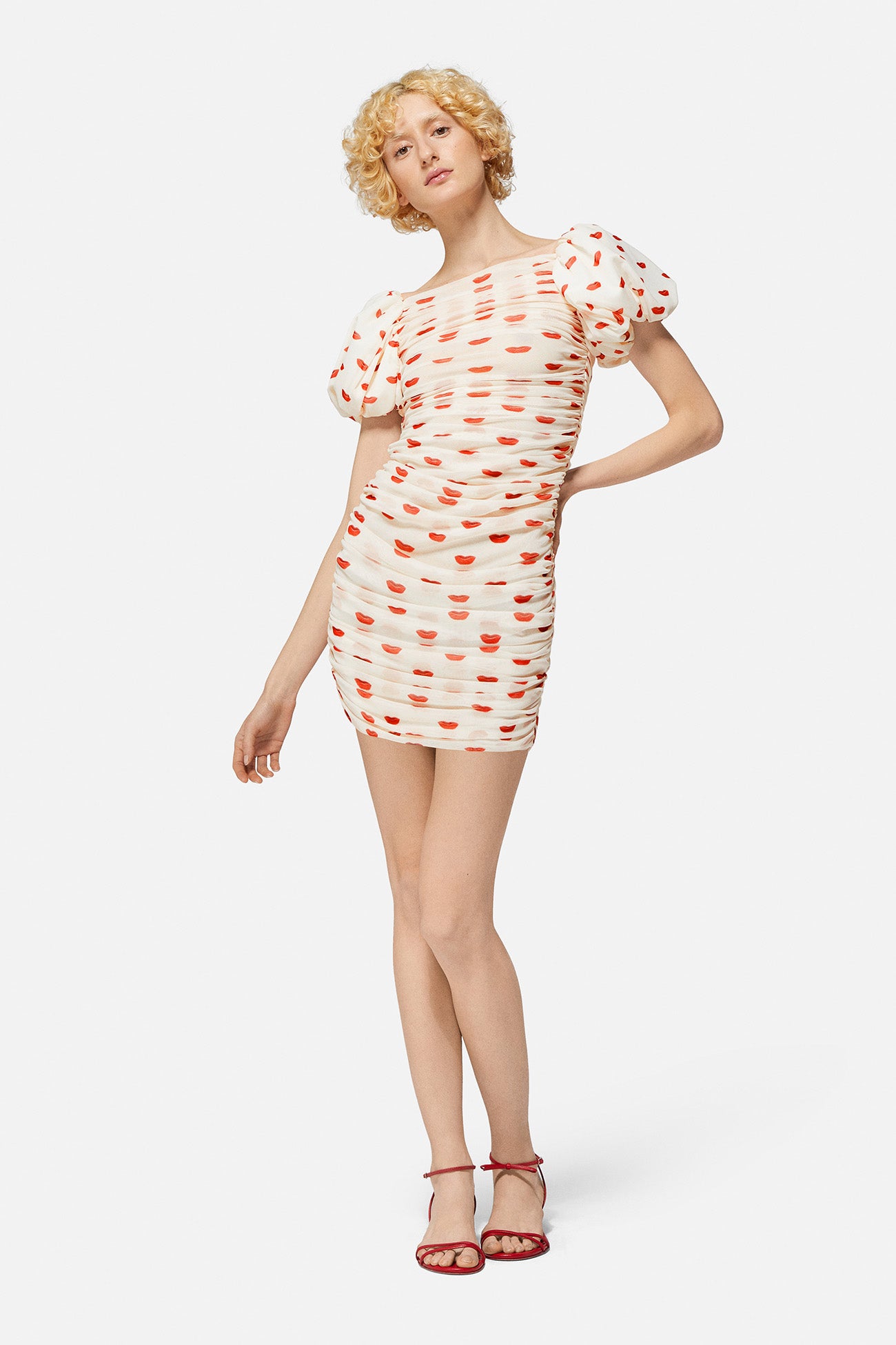 Lips Mesh Mini Dress