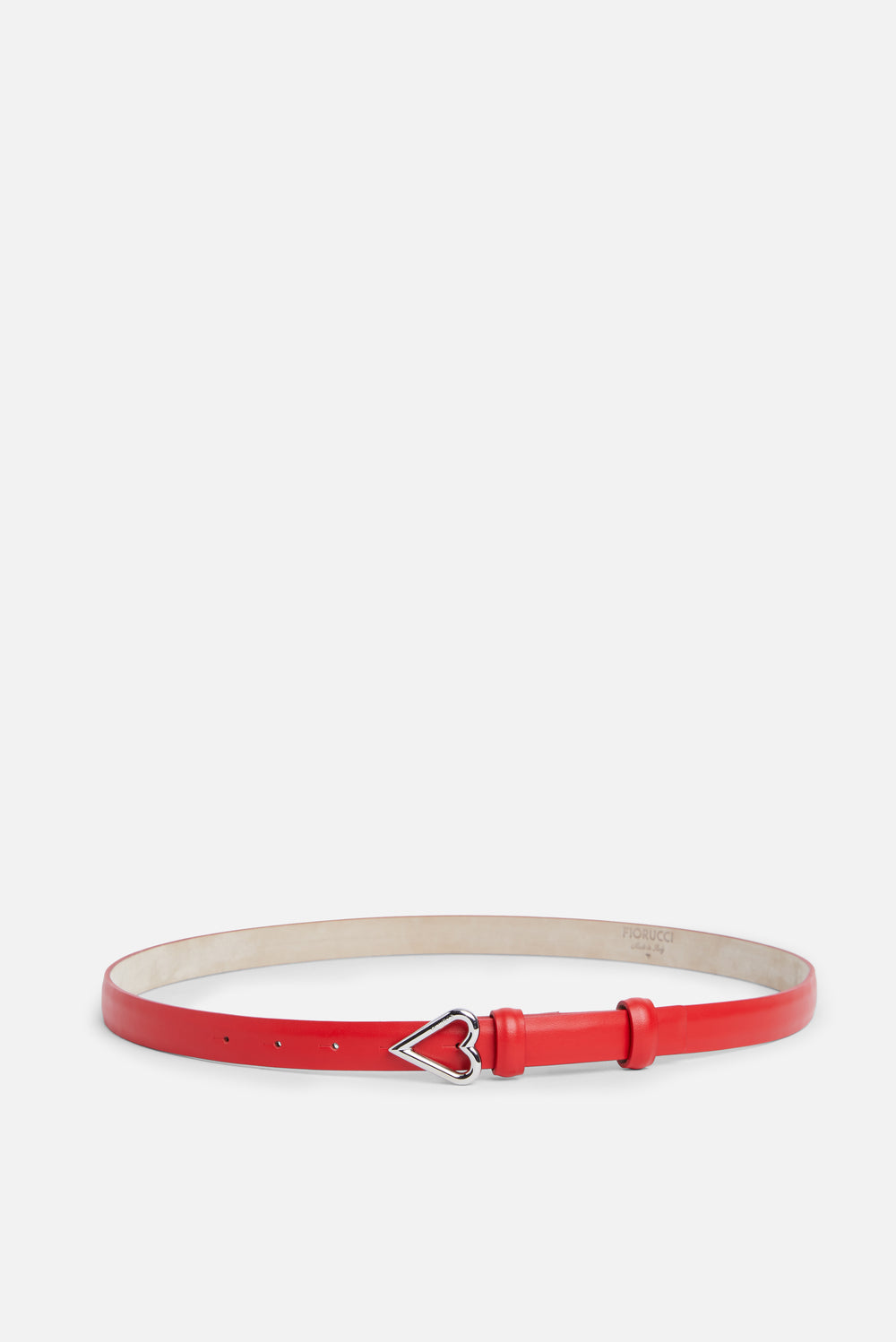 Thin Heart Leather Belt Red